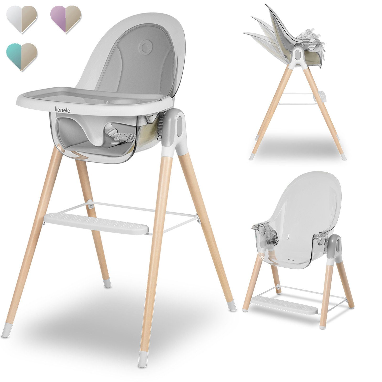 lionelo Hochstuhl Maya (Stylisch), 2in1Buchenholz günstig online kaufen