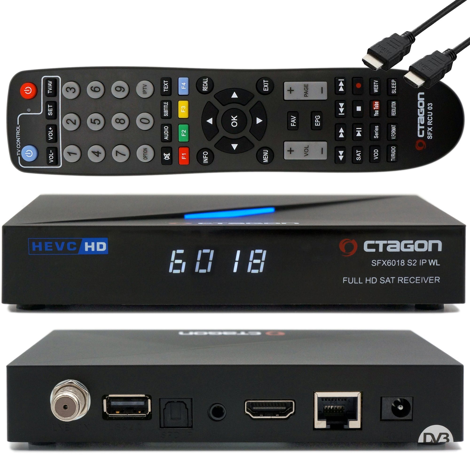 SFX6018 S2+IP WL - H.265 HEVC 1x DVB-S2 HD E2 Linux Receiver, WLAN SAT-Receiver