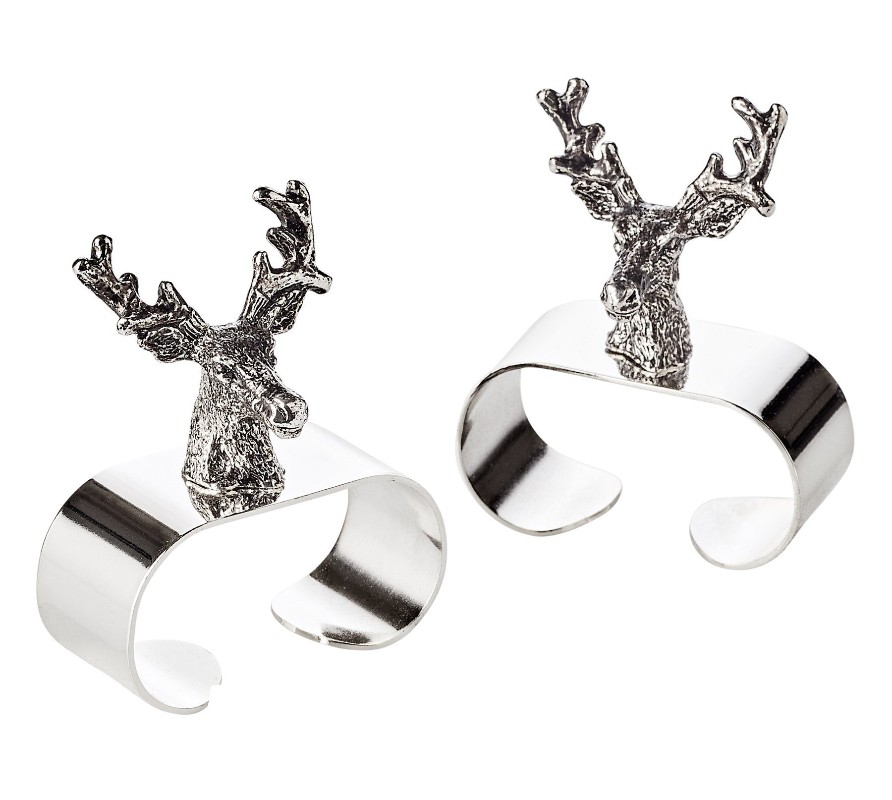 EDZARD Serviettenring Hirsch, Stahl, Hirsch-Design, schwerversilbert, hochglanzpoliert, H 6 cm. € 34,00