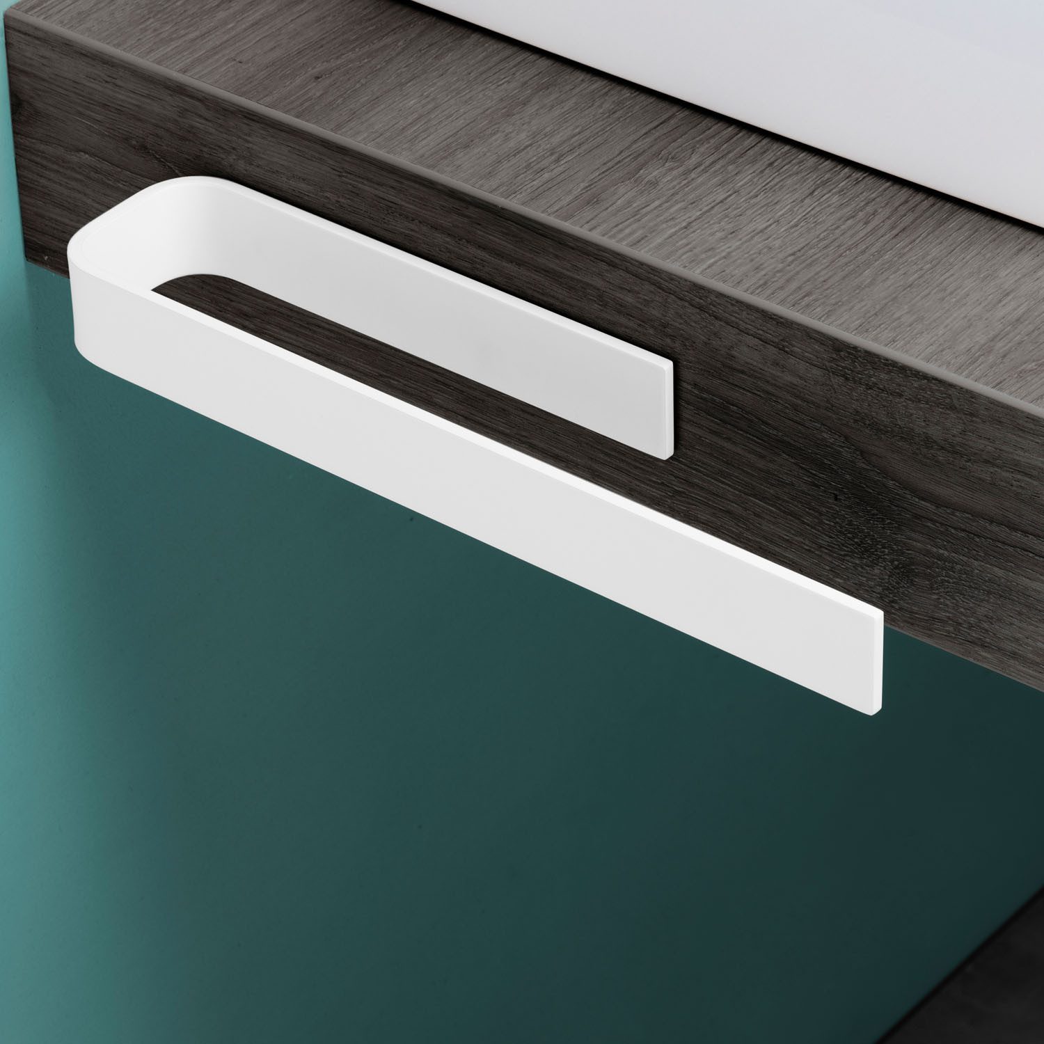 Bürstenking Handtuchhalter selbstklebend ohne Bohren 33/39 cm – Klebemontage, Aluminium, 3M-Kleber - Profikleber für starken Halt