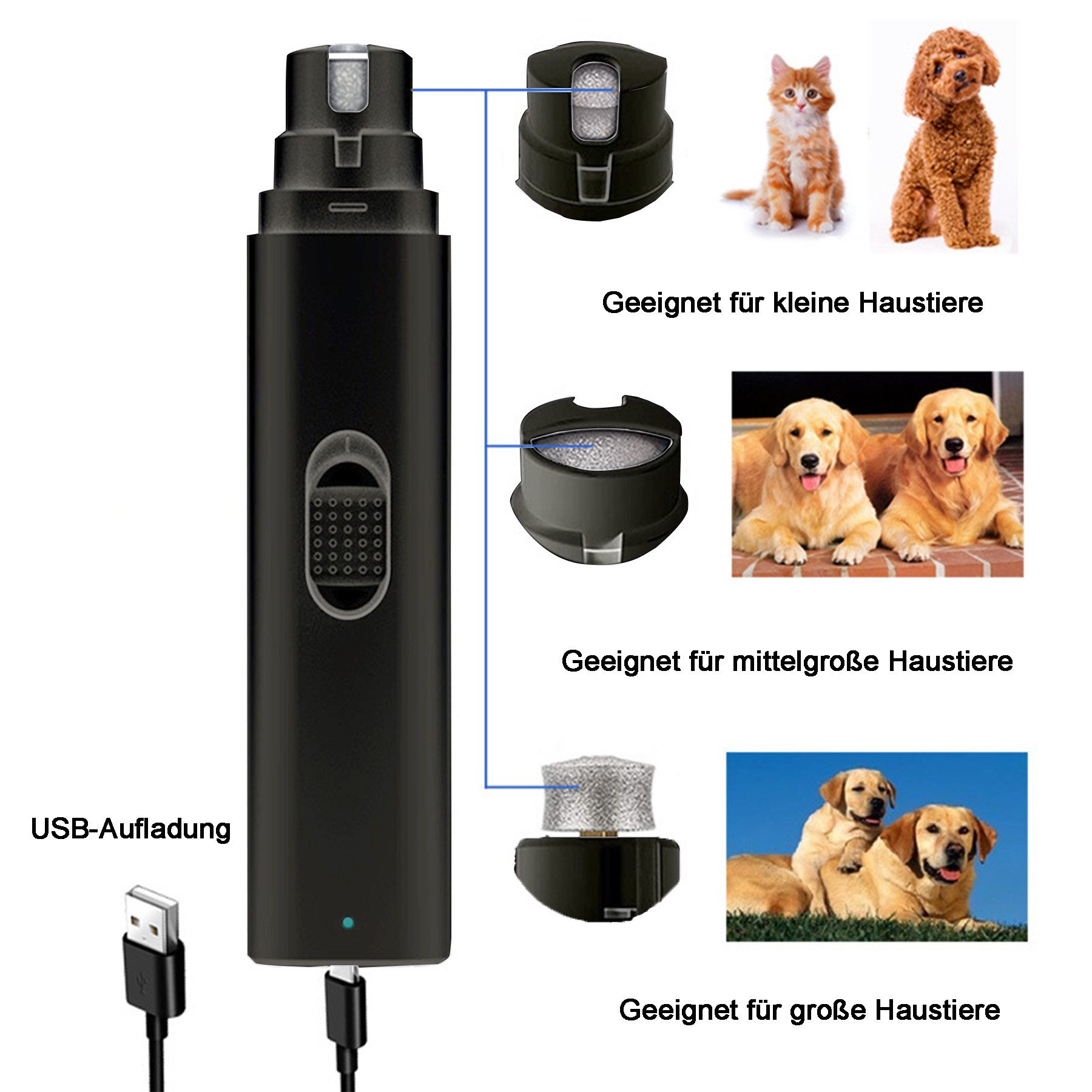 Senmudi Krallenschleifer Krallenschleifer für Hunde,2-Geschwindigkeiten Krallenpflege Schneider, Super Leise (45 dB),Geeignet für Große,Mittlere & Kleine Hunde/ – Bild 5 von 5