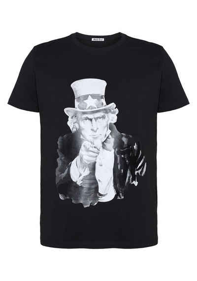 Uncle Sam T-Shirt mit Label-Frontprint (1, 1-tlg)