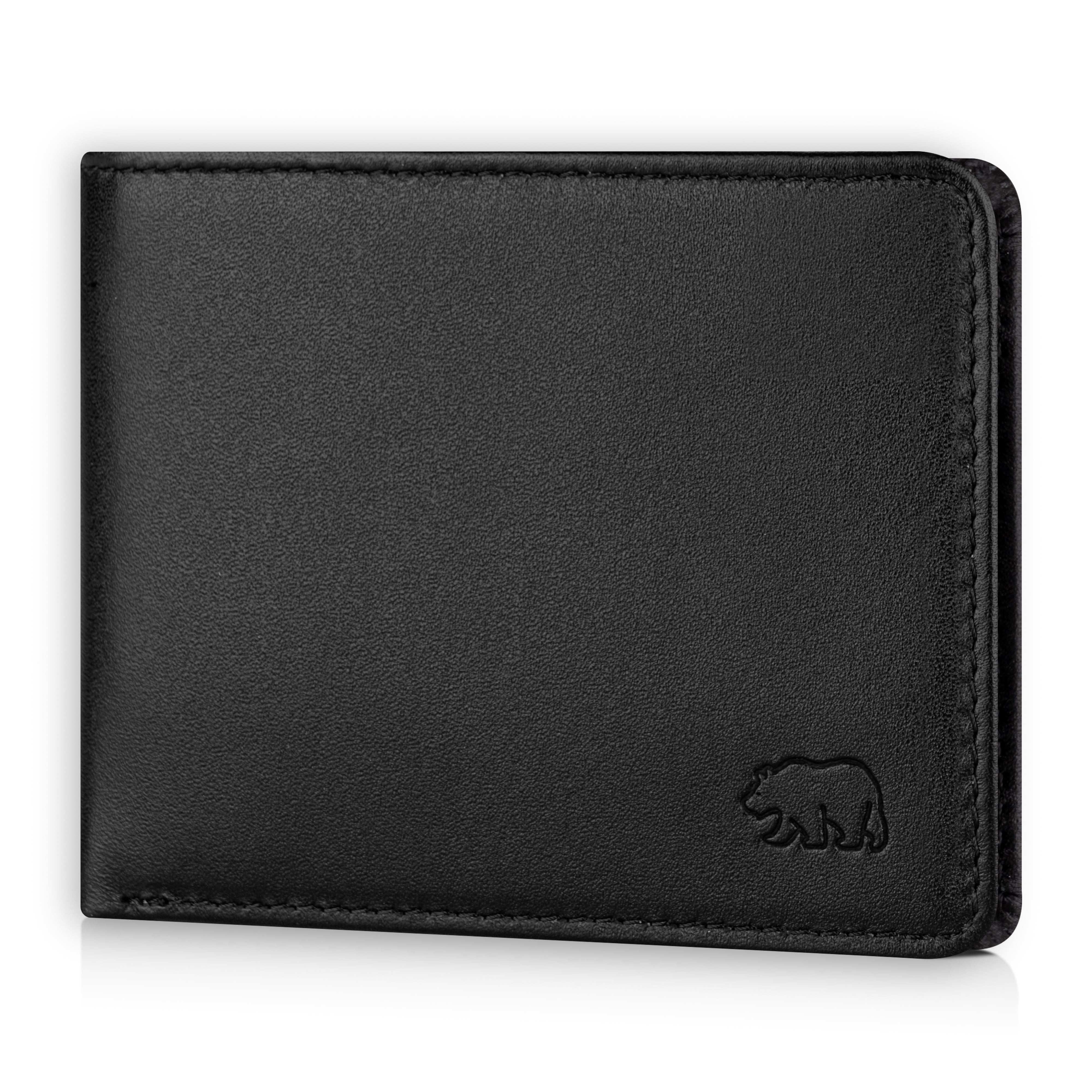 Mini Geldbörse BB 8006-B Echtleder Slim-Wallet Herren, RFID, 5 Kartenfächer