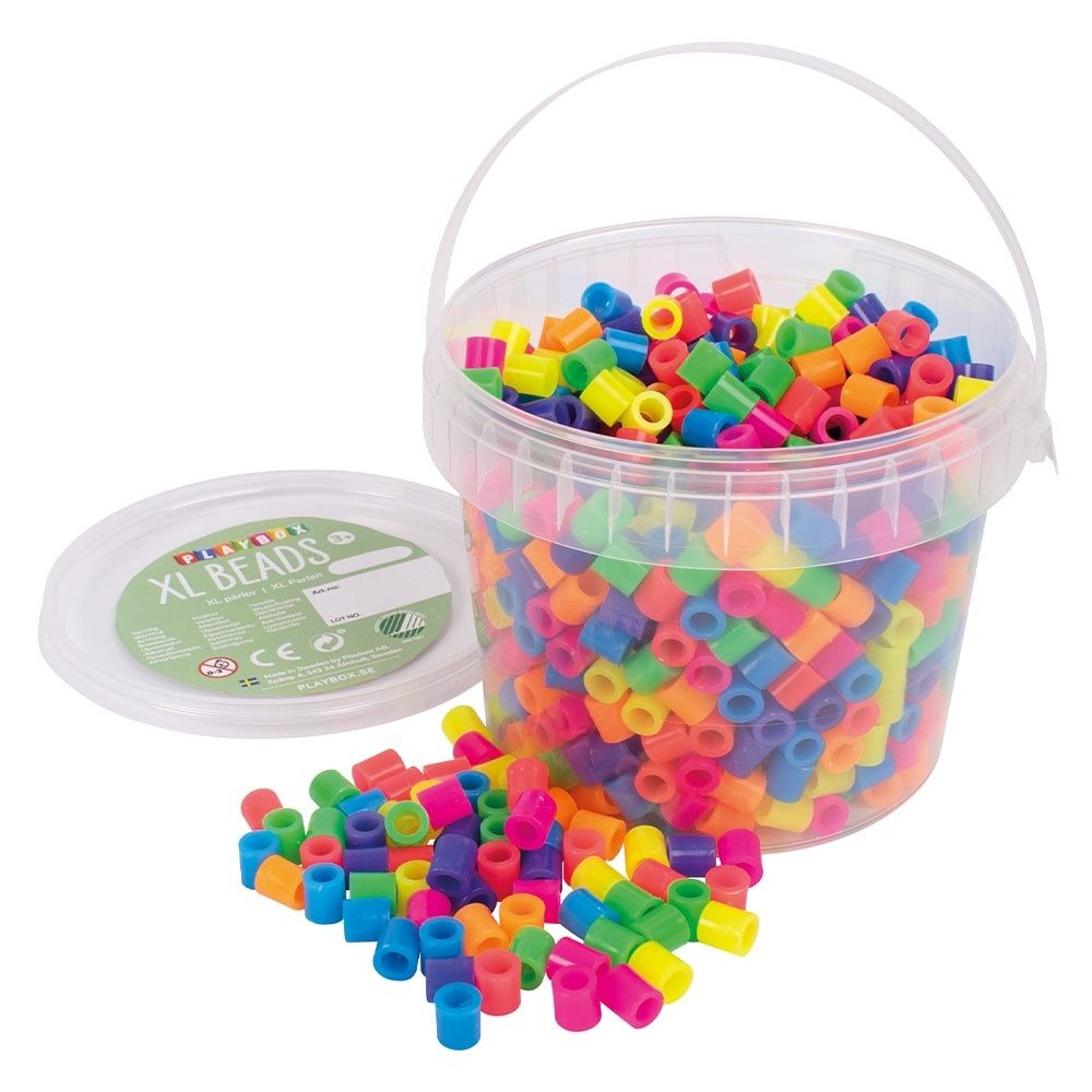Playbox Bügelperlen Playbox Eimer 900 Stück XL-Bügelperlen Neon
