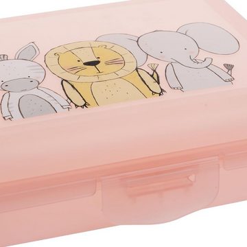 Centi Lunchbox Brotdose Kinder mit Klappdeckel und praktischem Klickverschluss, Kunststoff, (Set, 3-tlg., 10 x 14 x 6 cm Rosa)