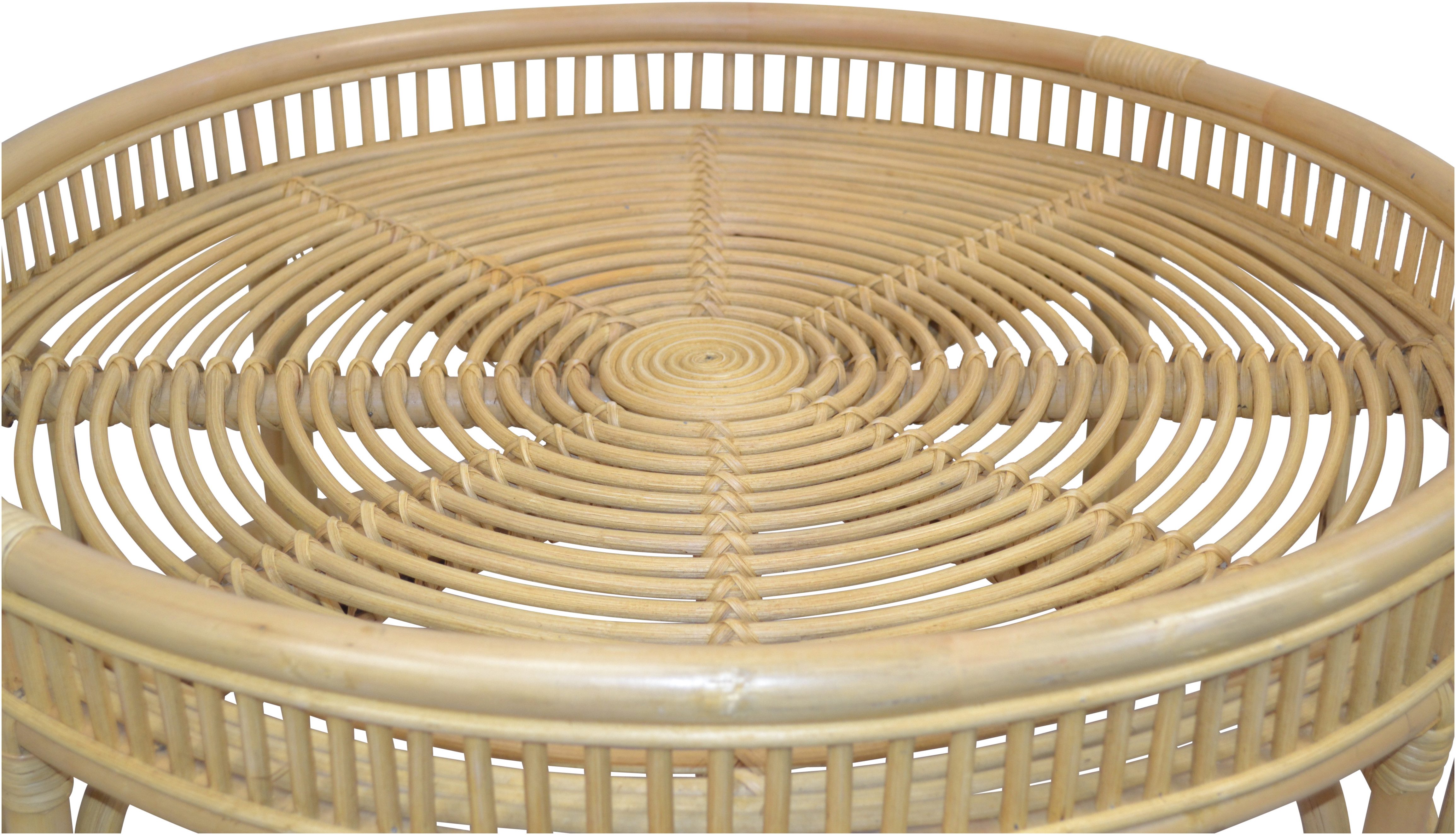 HOFMANN LIVING AND MORE Couchtisch, Rattan-Couchtisch mit oder ohne Glasplatte lieferbar