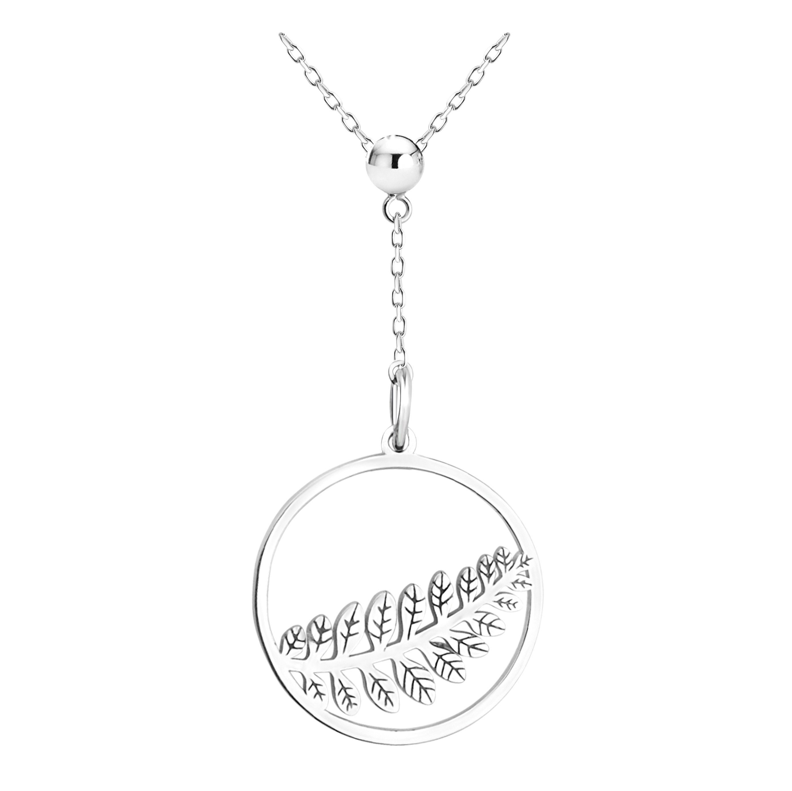 Silber Anhänger 925 Damen mit Milani Schmuck Kette Sofia Blatt,