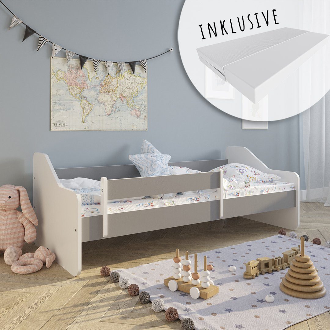 Kids Collective Kinderbett »80x160 80x180 mit Matratze, Rausfallschutz ...