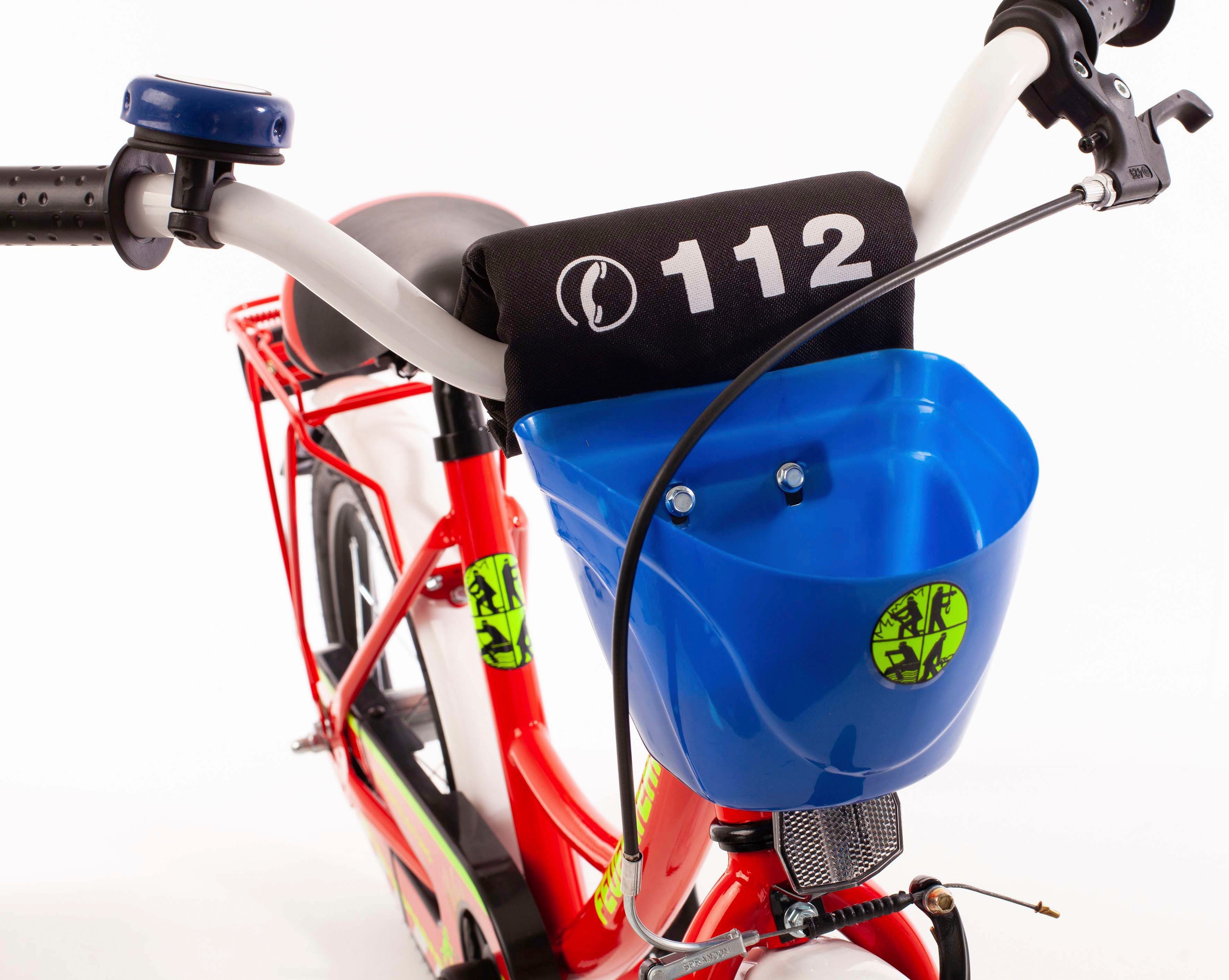 Bachtenkirch Kinderfahrrad 18" Feuerwehr, 1 Gang, ohne Schaltung
