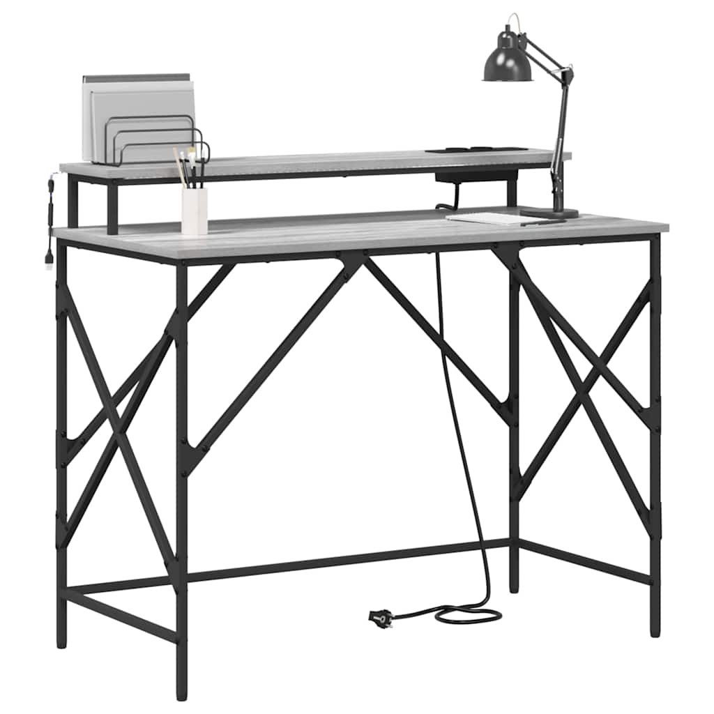 vidaXL Schreibtisch Schreibtisch Graues Sonoma Holzwerkstoff 100 x 50 x 86,5 cm (1-St)