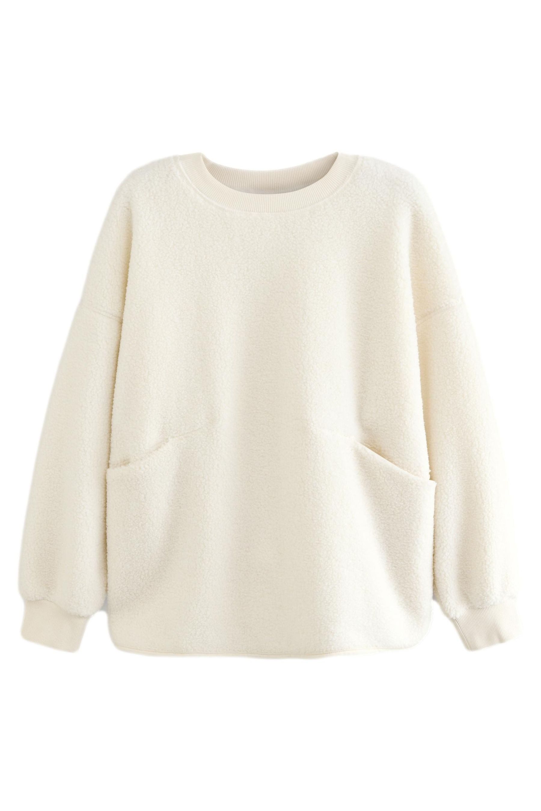 Next Fleecepullover Relaxed Fit Sweathirt mit Fleece und Cord (1-tlg) günstig online kaufen