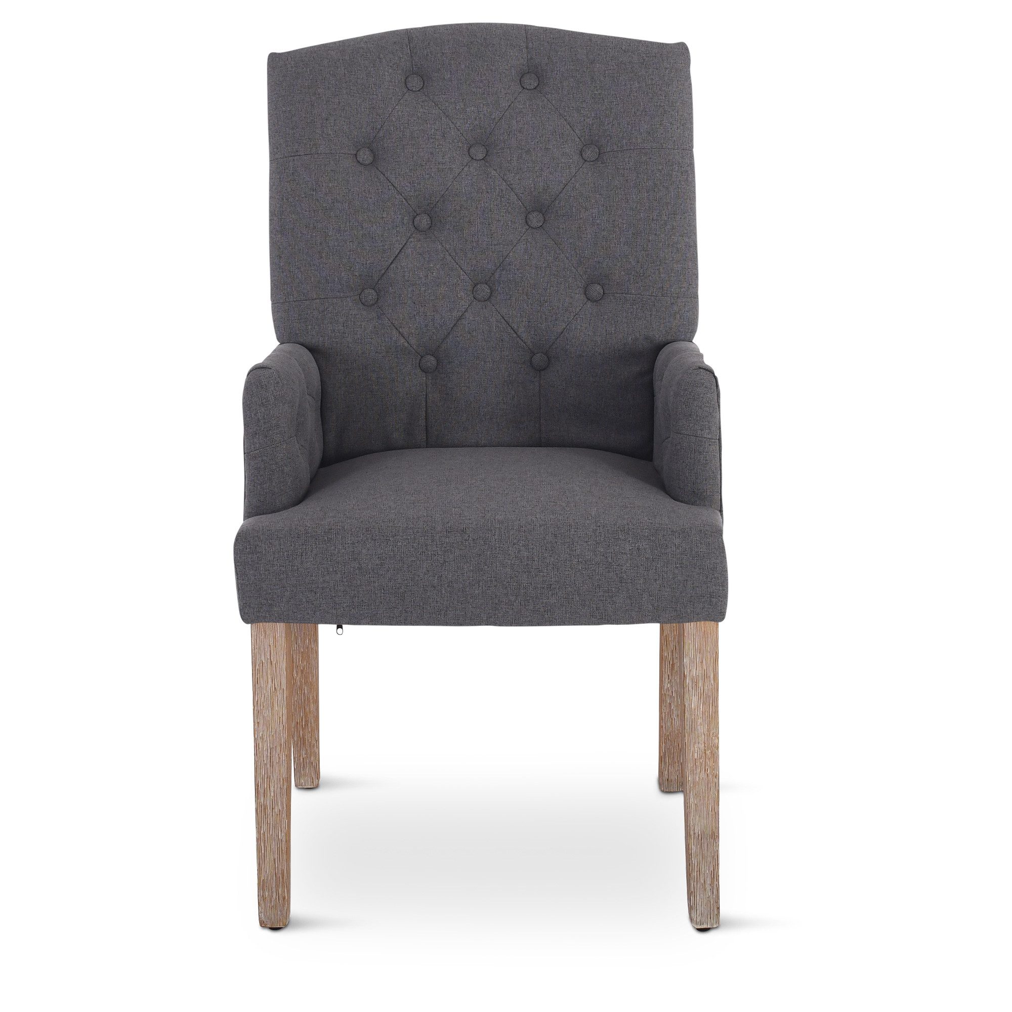 Raburg Esszimmerstuhl Polsterstuhl mit Armlehnen, Chesterfield-Design, Beine Holz, Victoria, eleganter Küchenstuhl im Landhausstil, Steppung, Belastbarkeit 110  – Bild 5 von 5