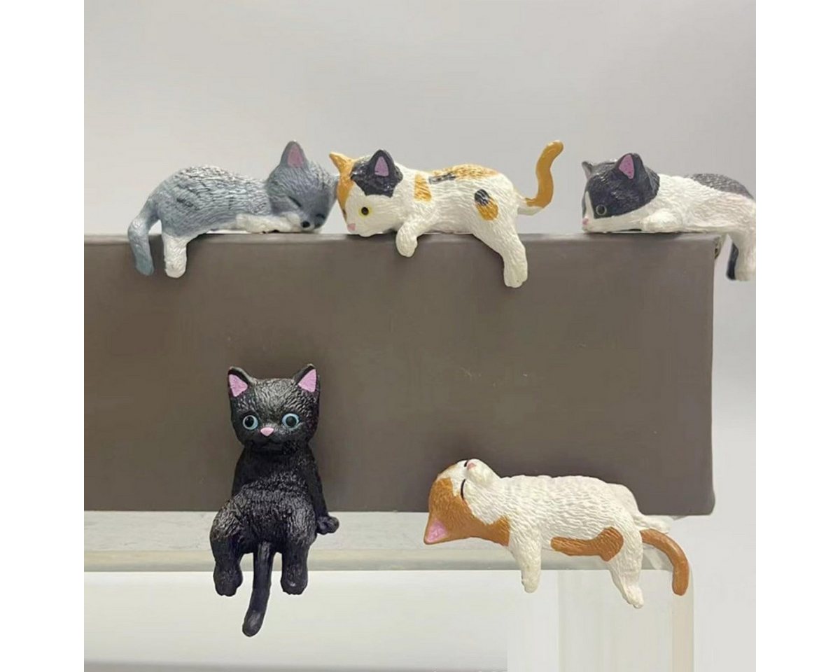 FOUORTUNATE-BEE Dekofigur Mini Kätzchen Figuren Miniatur Katzen Figuren Deko (Krabbelnd liegend sitzend Kätzchen Statue Kätzen Ornamente, Tischdeko Auto Computer Aquarium Dekoration Tierornament)