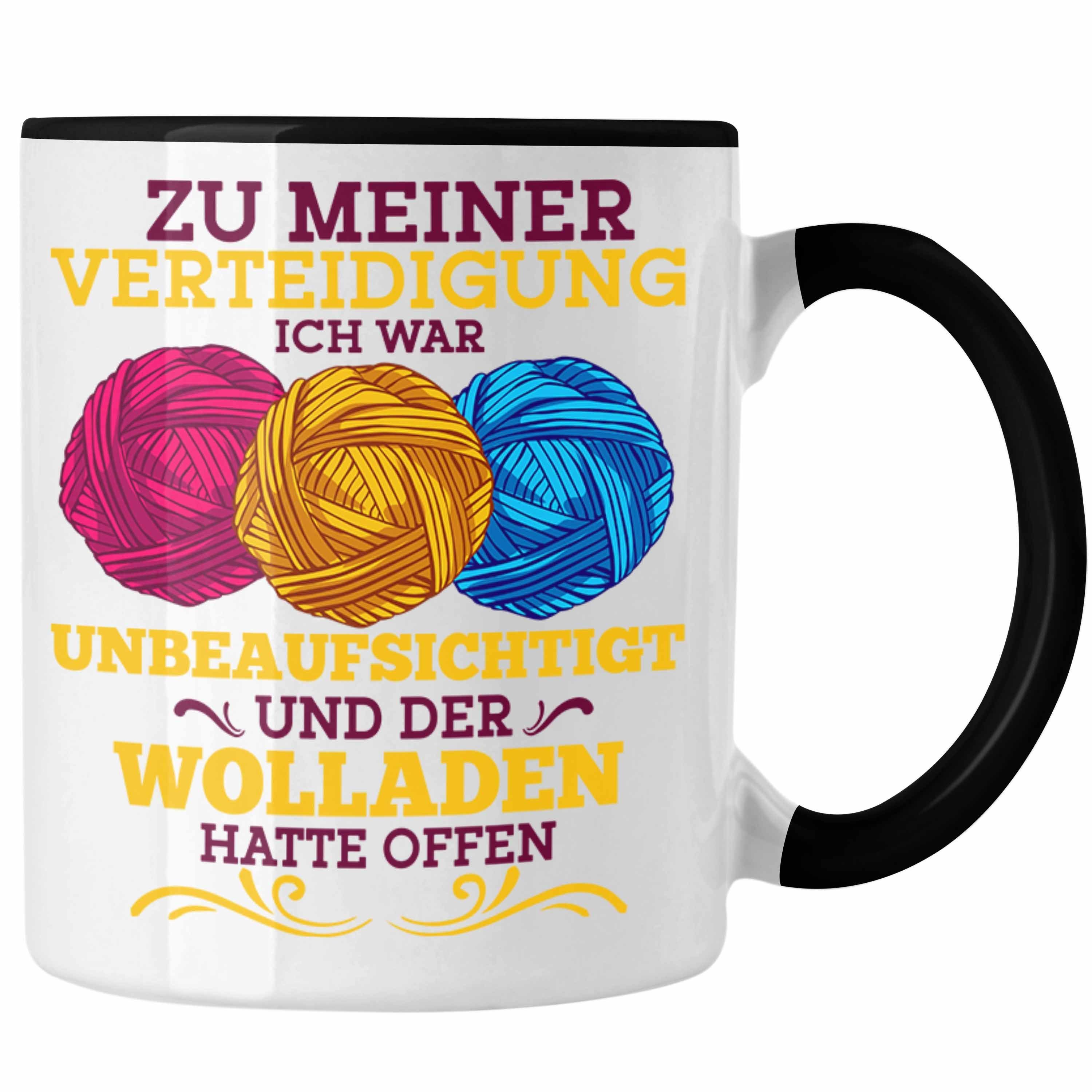 Trendation Tasse Lustige Strick Häkel-Tasse Geschenk Stricken Häkeln Spruch Oma Rentne