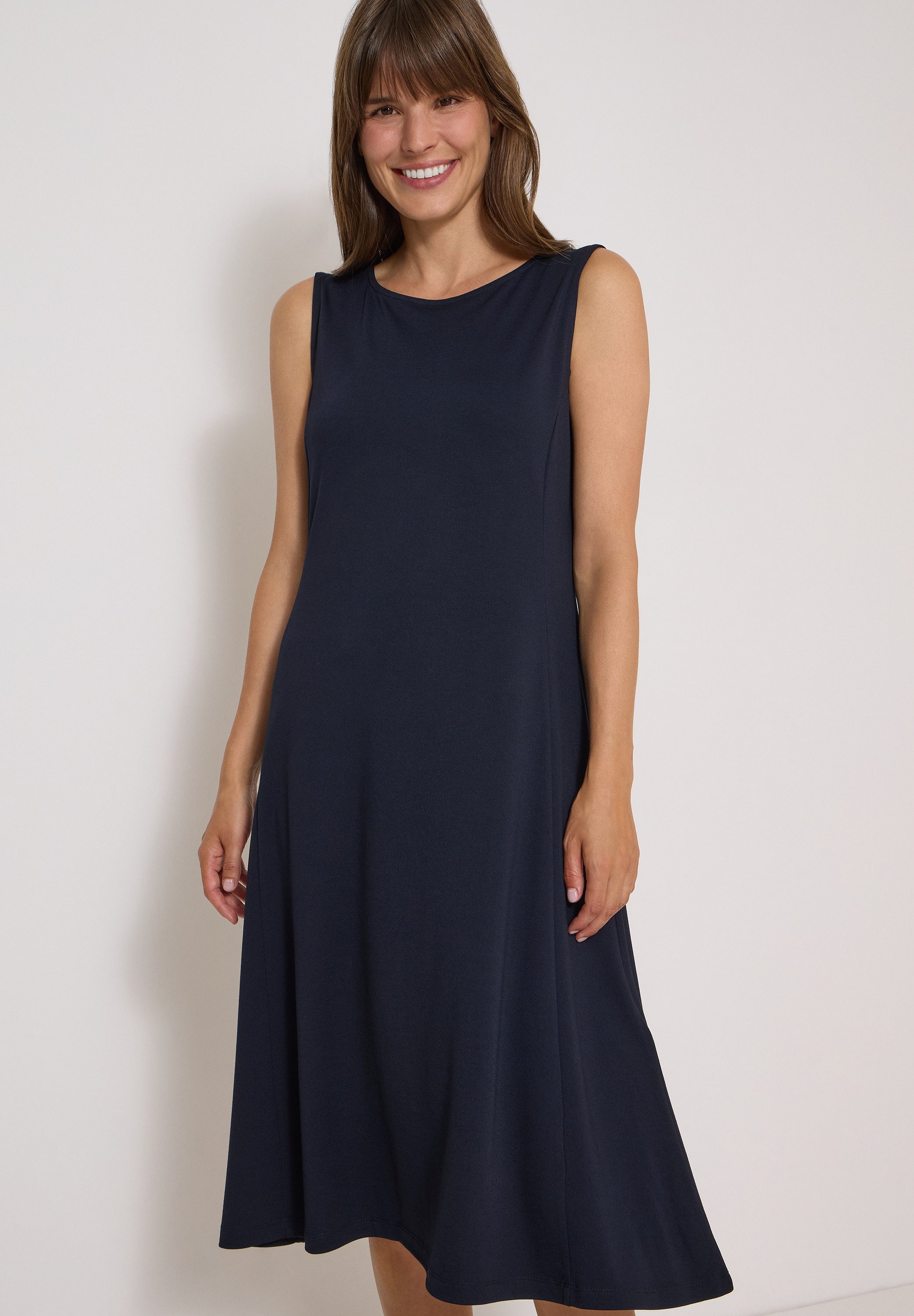 CECIL Midikleid Ärmelloses Sommerkleid mit Rundhals und Jersey