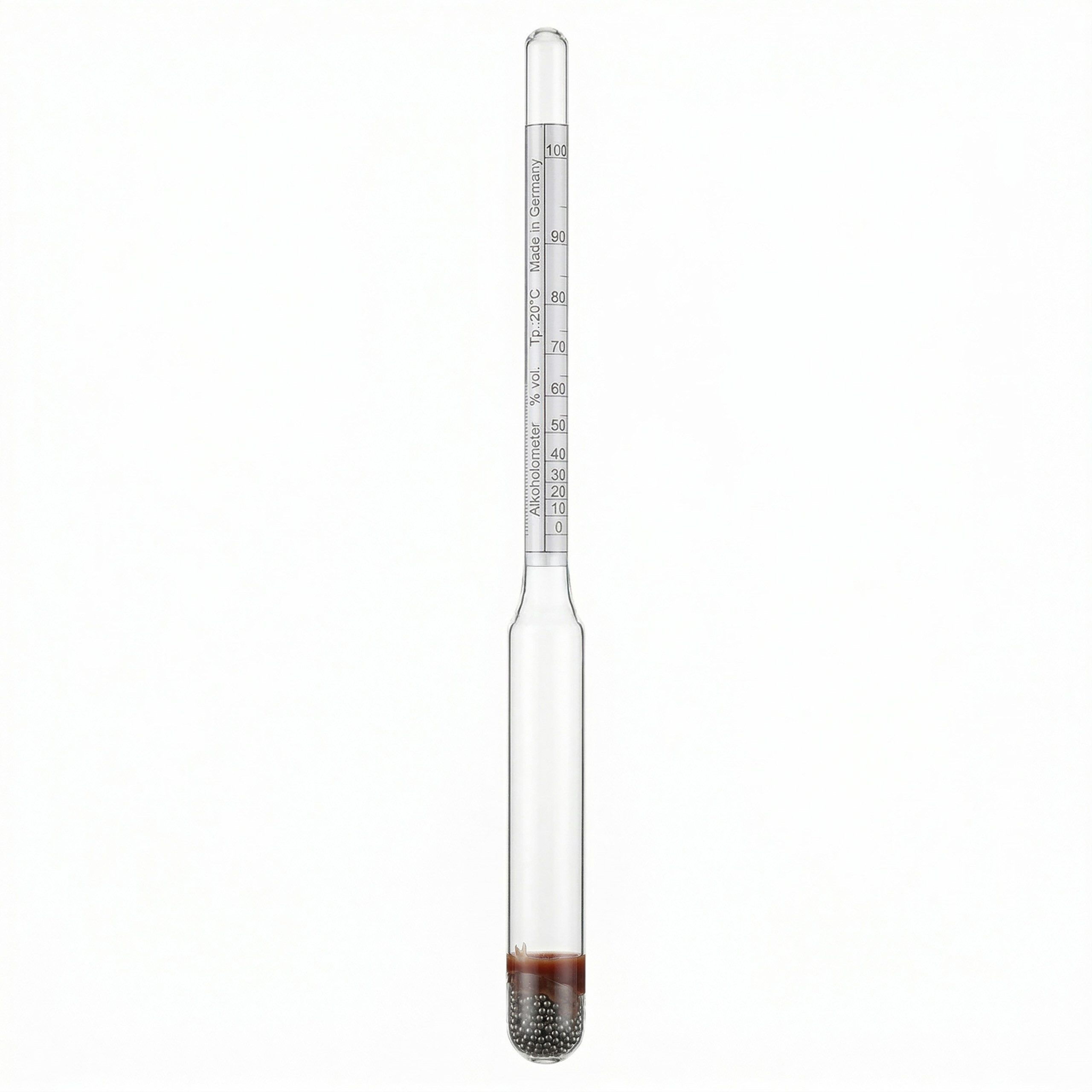 Lantelme Kochthermometer Alkoholmeter Aräometer Glas 0–100% Alkoholmesser, Alkohol Messgerät Spiritometer Destilate, präzise Messspindel zur Alkoholmessung, Deutsche Herstellung