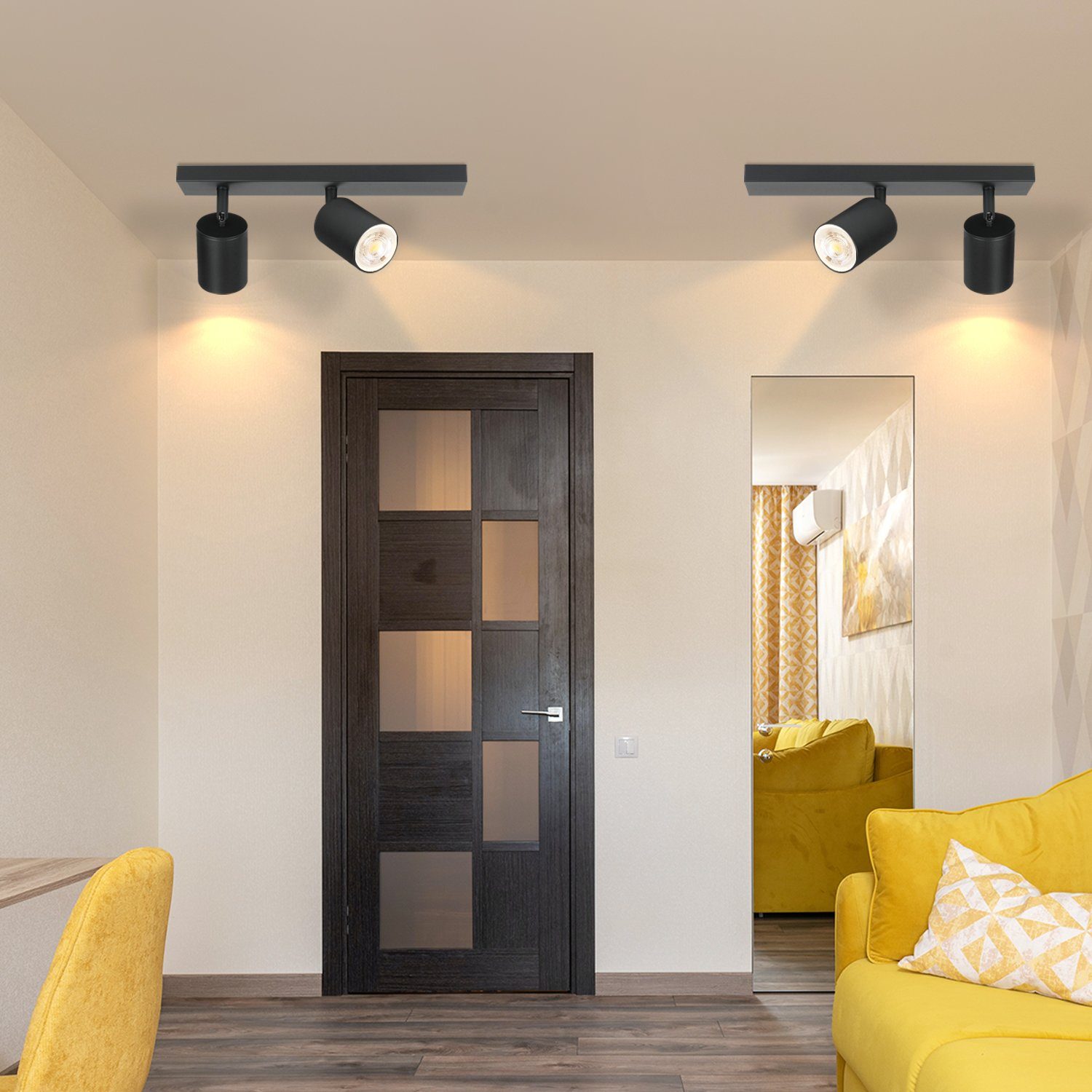 330° Wohnzimmer, Deckenstrahler schwenkbare LED für GU10 wechselbar Schwarz Nettlife