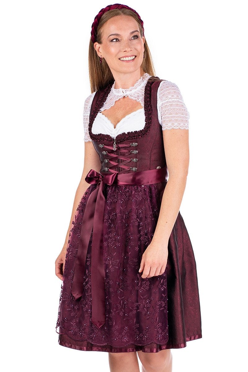 MarJo Dirndl Midi Dirndl 2tlg. - BIBERTAL - bordeaux günstig online kaufen
