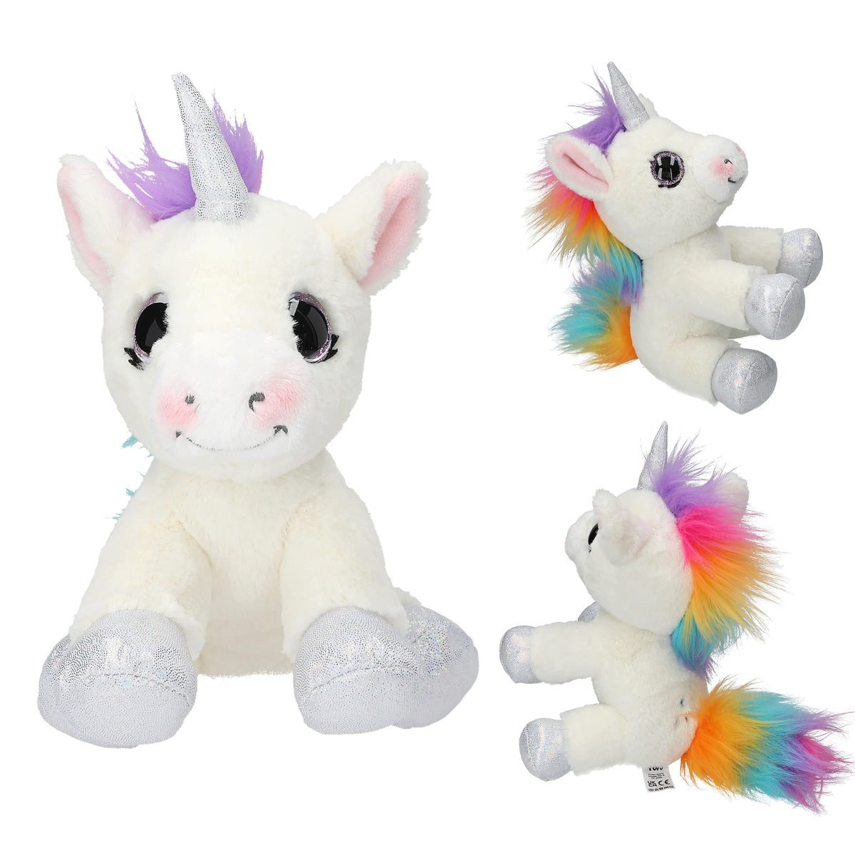Depesche Kuscheltier Ylvi Plüsch Einhorn weiß mit Regenbogen-Mähne 21 cm