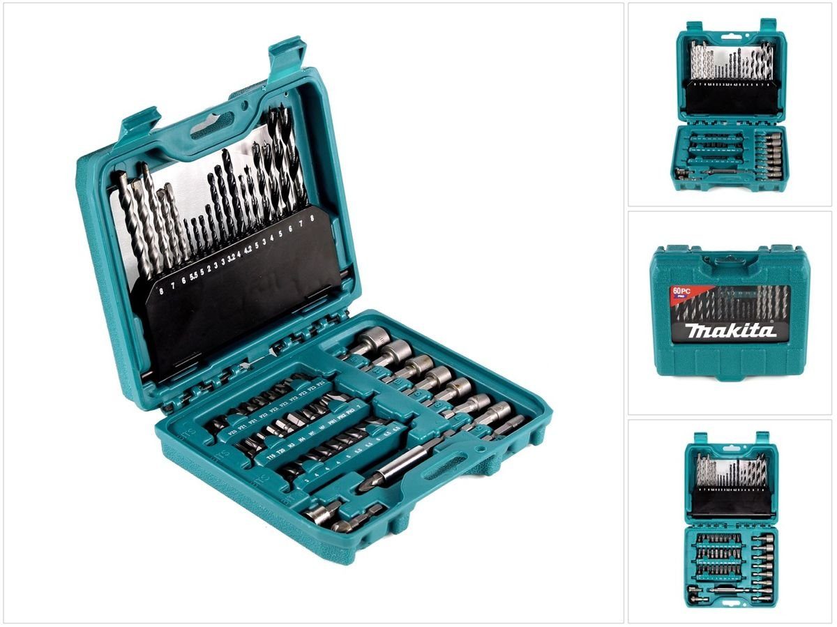 Bohrer- und Bitset P-90358 PRO Bit & Bohrer Set 60 teiliges Zubehör in praktischer Box