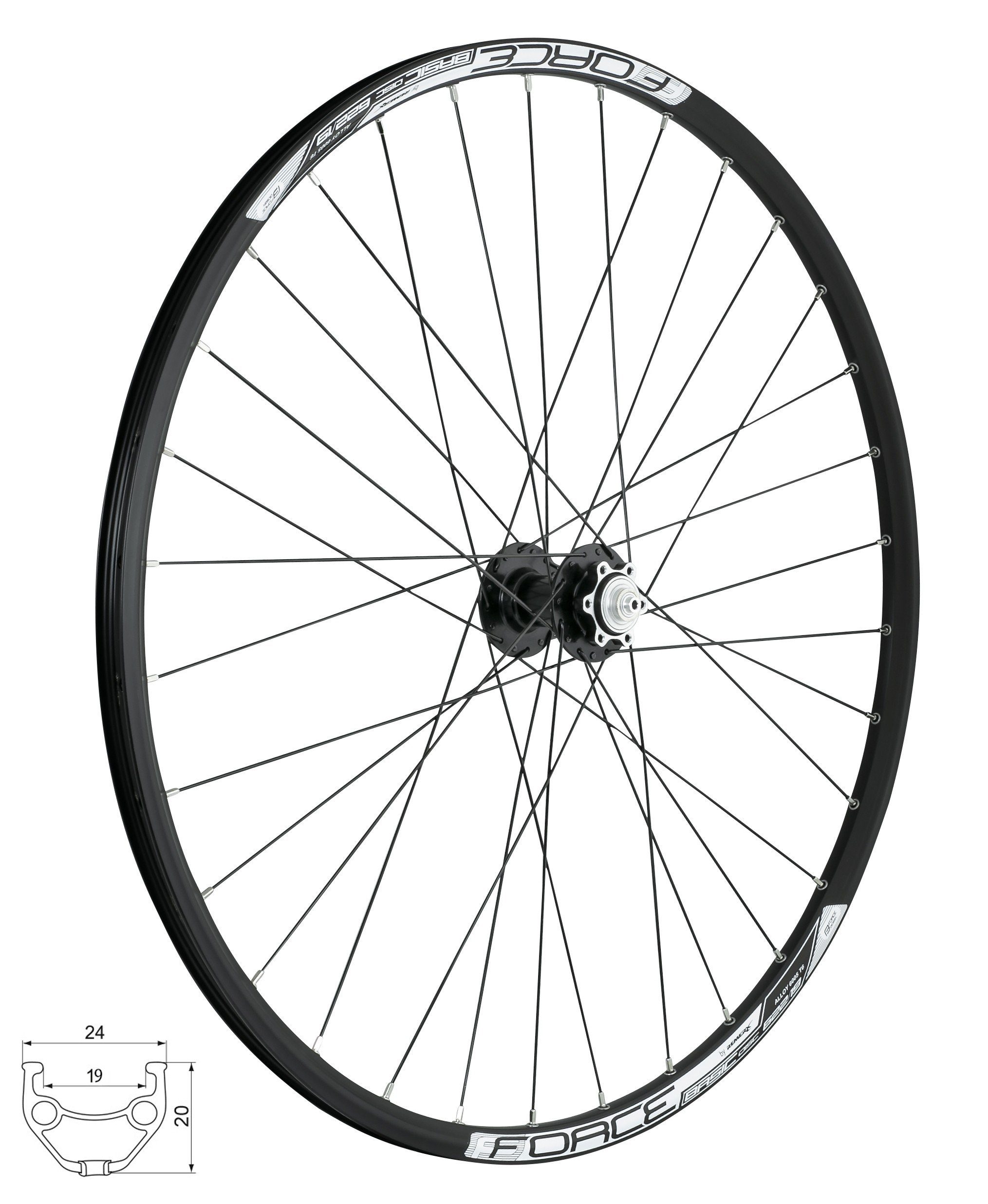 Fahrrad-Laufrad Vorderrad 28/29" FORCE BASIC DISC 622x19. 80450-6b32sh