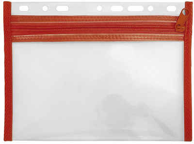 VELOFLEX Notizblock VELOFLEX Reißverschlussbeutel VELOBAG A5 transparent/rot 0,3 mm