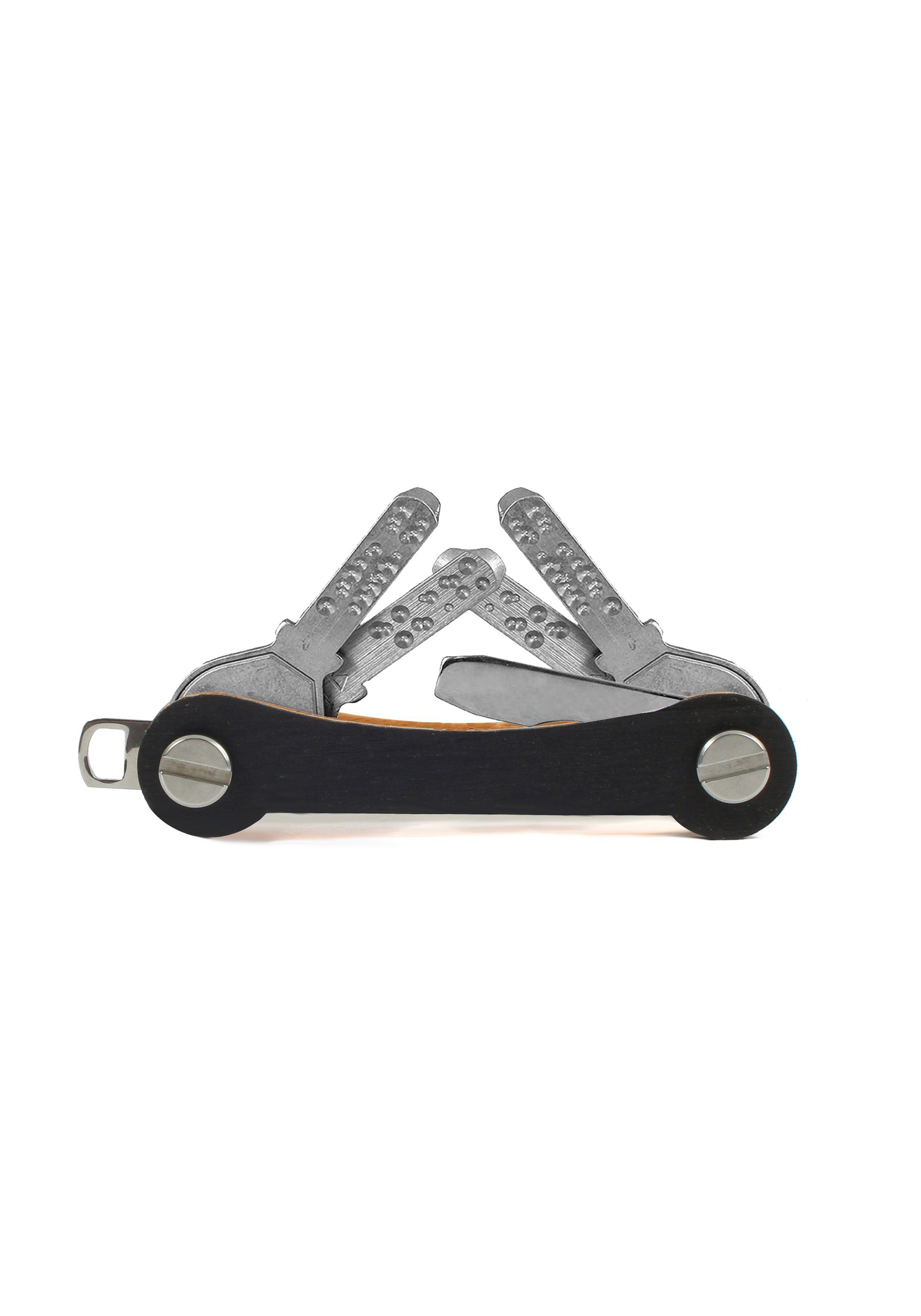 SWISS S1, Schlüsselanhänger schwarz keycabins made Snowboard-Ski