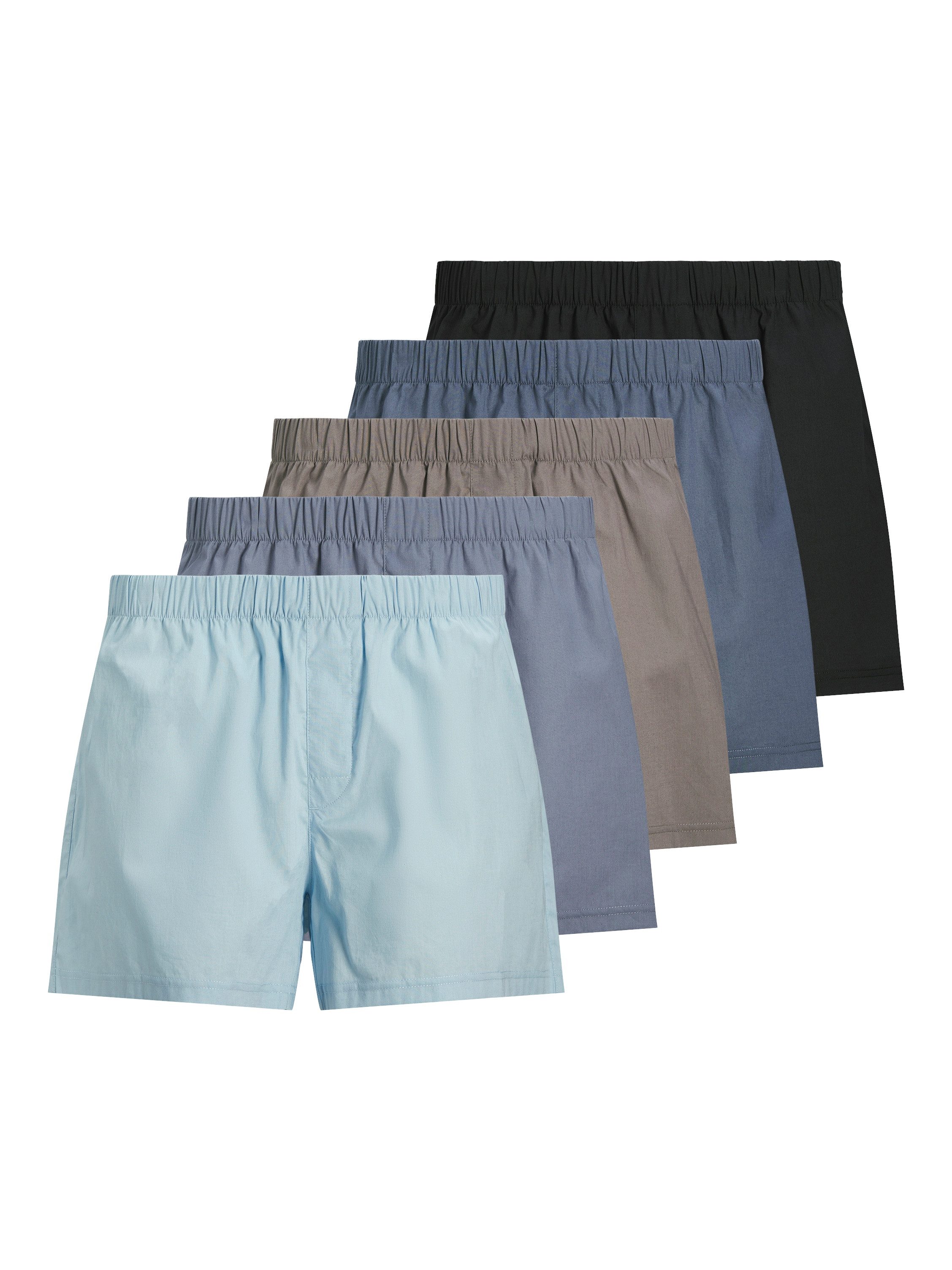 Jack & Jones 5-er Set Boxershorts Schwarz, Blau & Grau günstig online kaufen