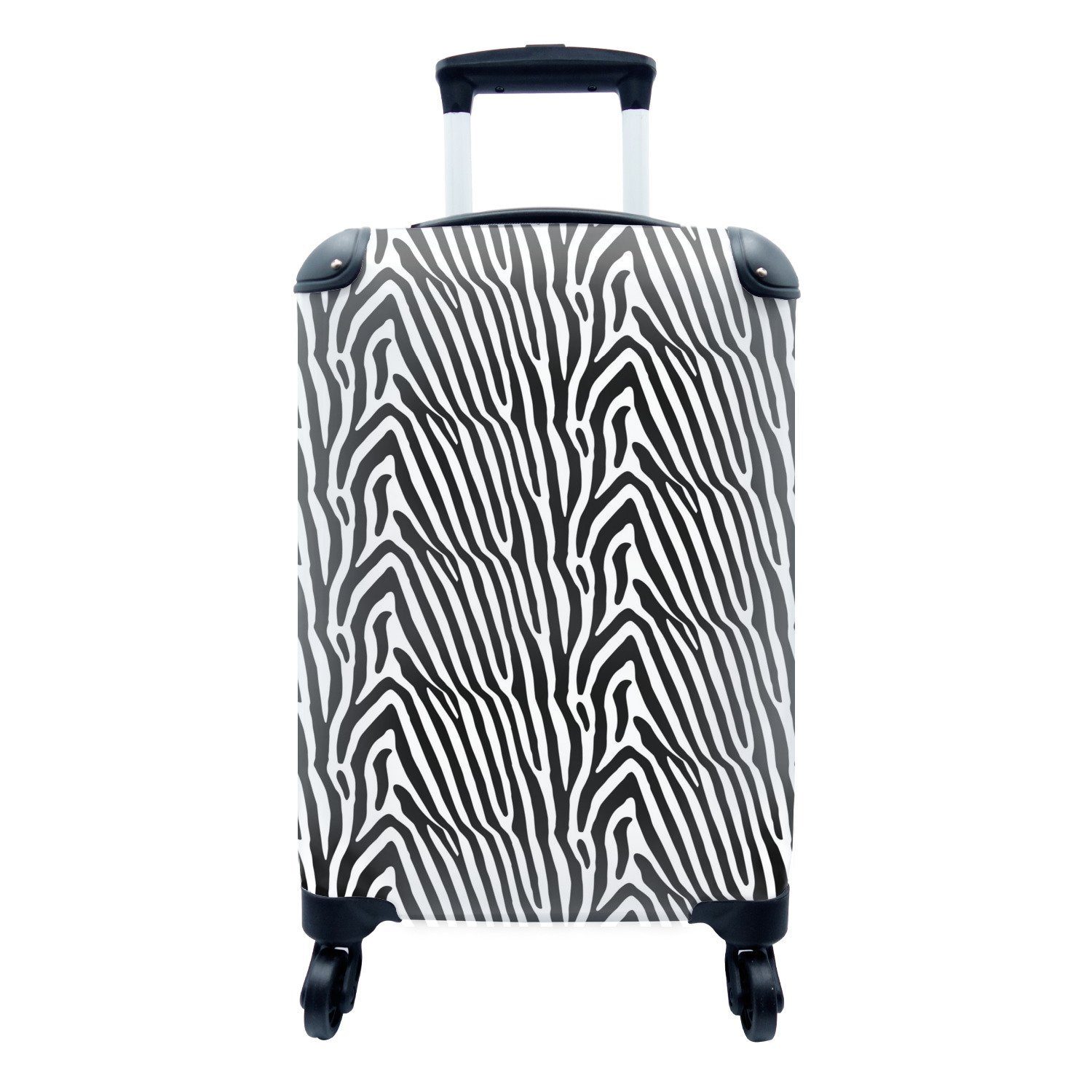 MuchoWow Handgepäckkoffer Druck - Safari - Zebra, 4 Rollen, Reisetasche mit rollen, Handgepäck für Ferien, Trolley, Reisekoffer