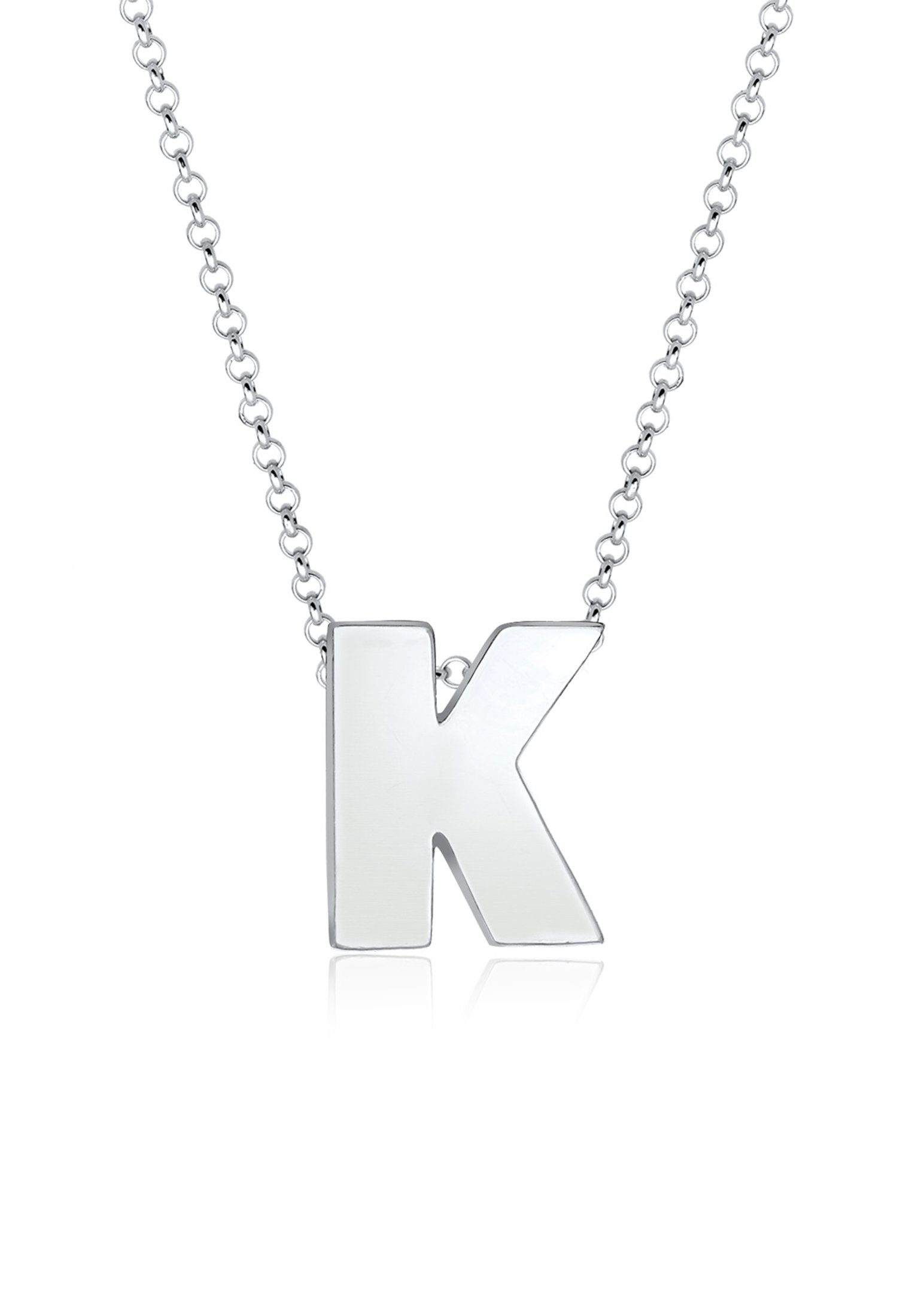 Elli Kette mit Anhänger Buchstabe K Initialen Trend Minimal 925 Silber