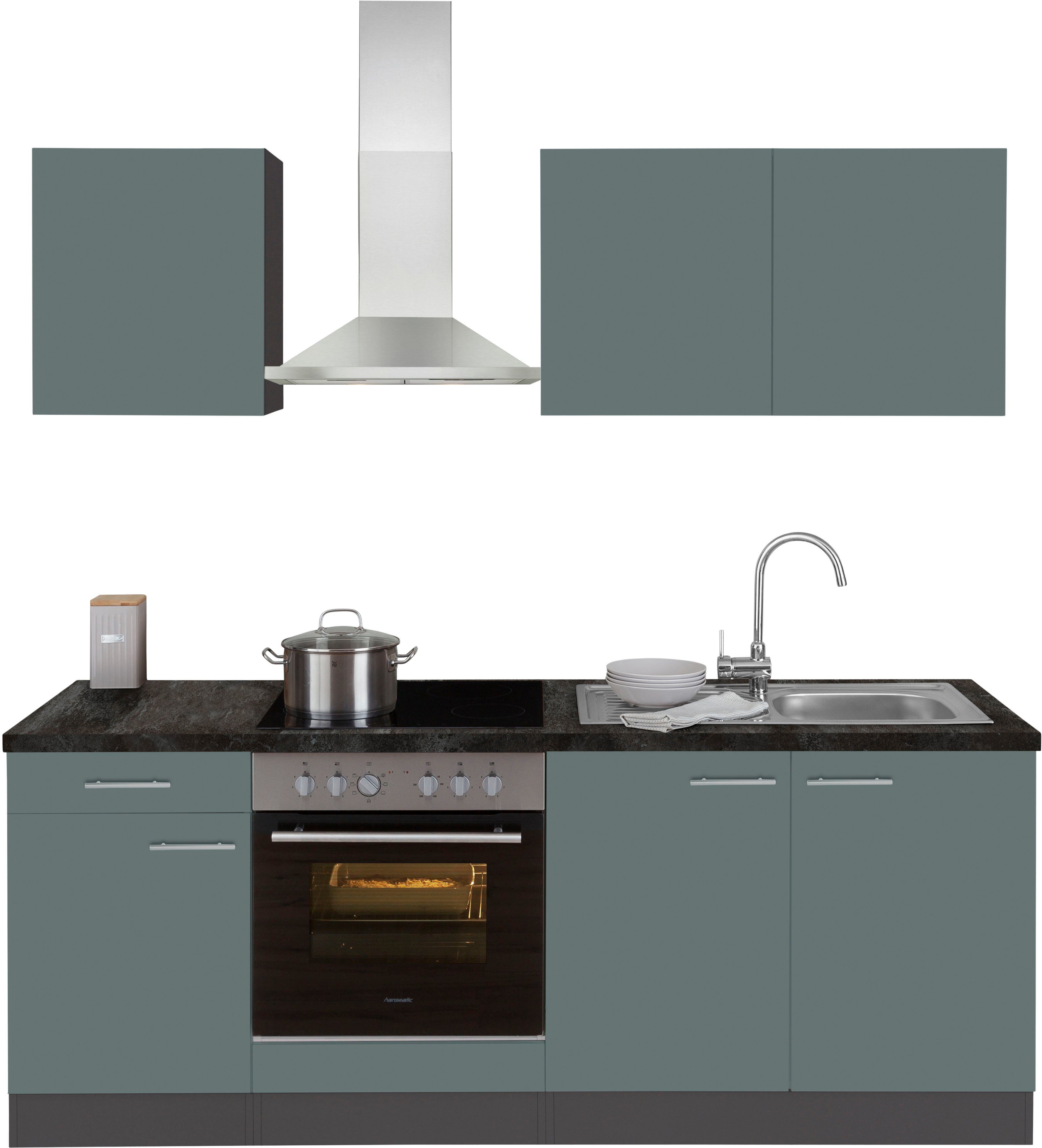 OPTIFIT Küchenzeile "Malika" Breite 210 cm, mit Hanseatic-E-Geräten günstig online kaufen