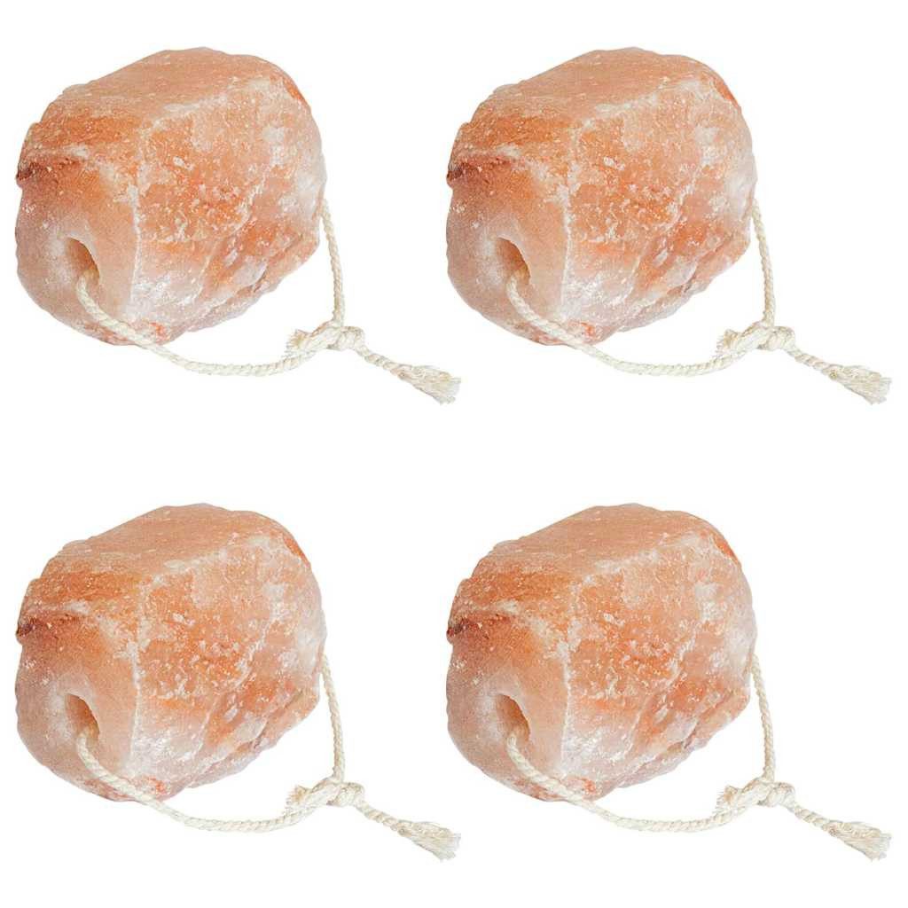 vidaXL Kerzenständer Salzlecksteine 4 pcs Rosa Steinsalz (4 St)