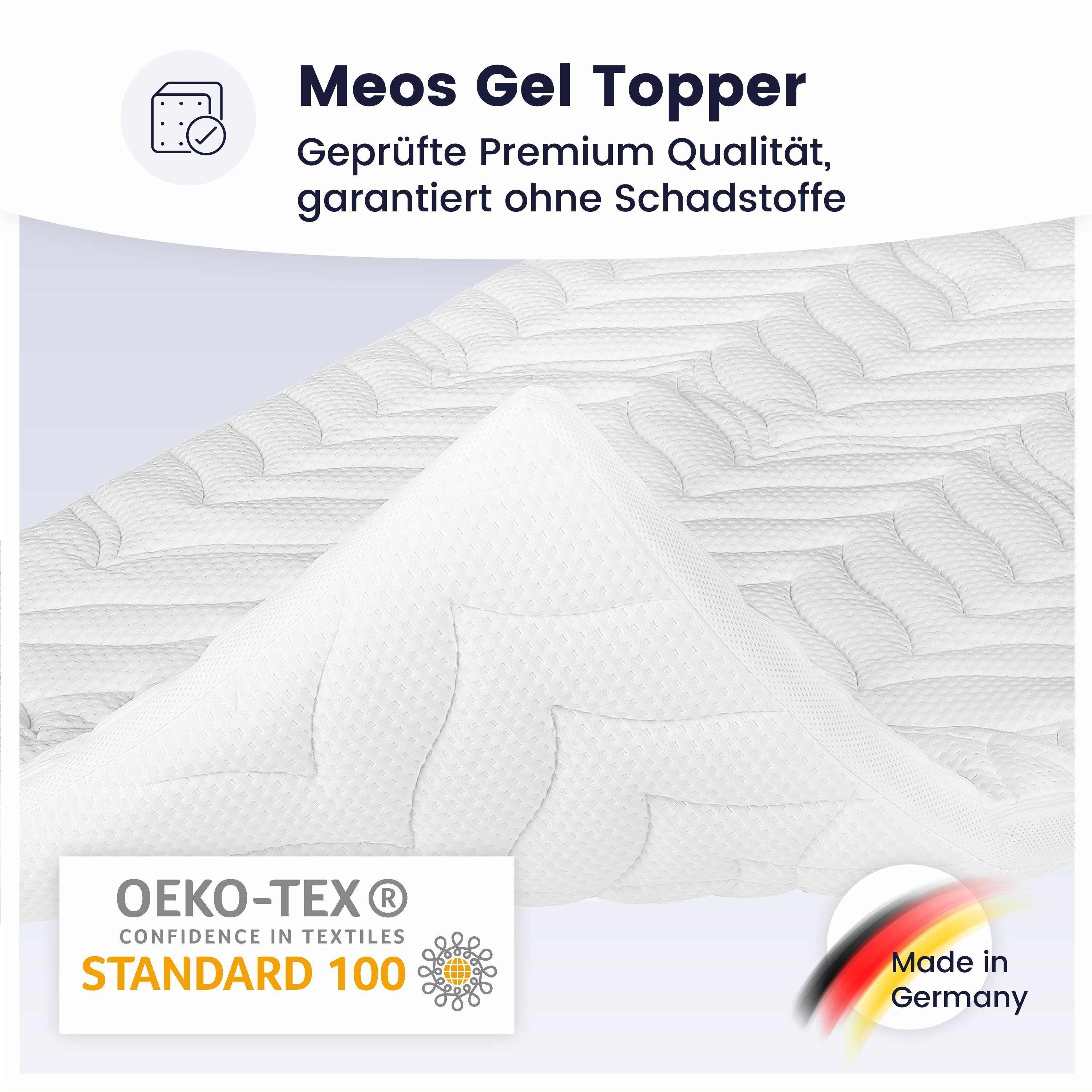 Topper Gel-Schaum Gel-Schaum, Gelschaum in und cm Topper x Germany, 180x200 hoch, Meos, Made Boxspringbetten, cm in 200 6 Matratzen für cm, druckentlastend Topper 180