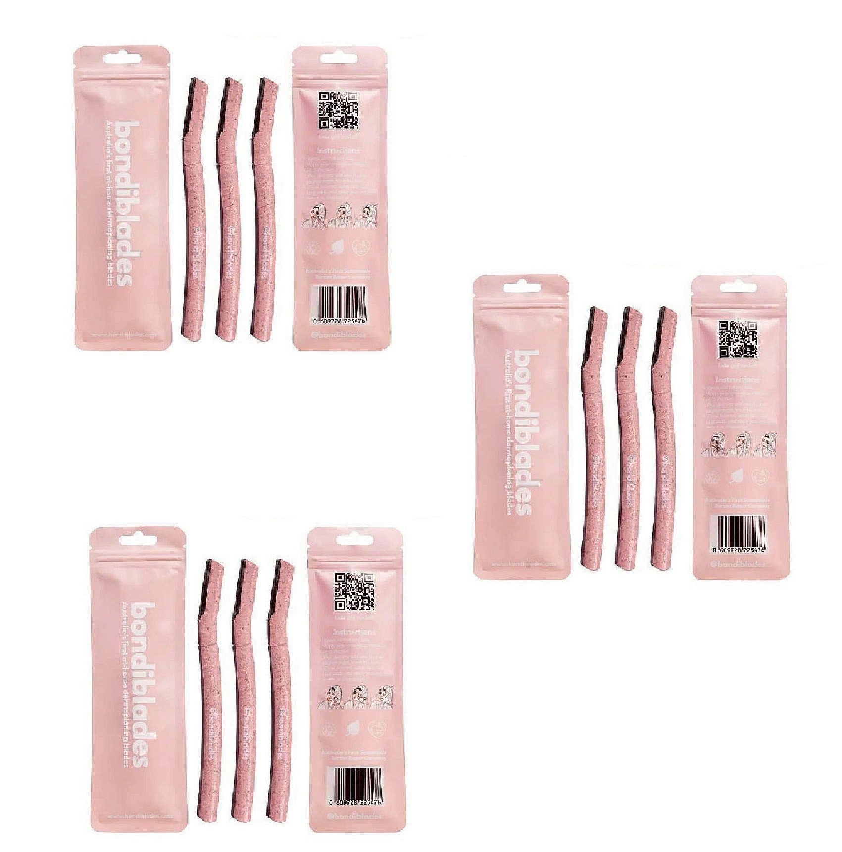 Bondiblades Einwegrasierer Dermaplane Rasierer Augenbrauenrasierer Gesichtsrasierer für Frauen, Spar-Set, 9-tlg.