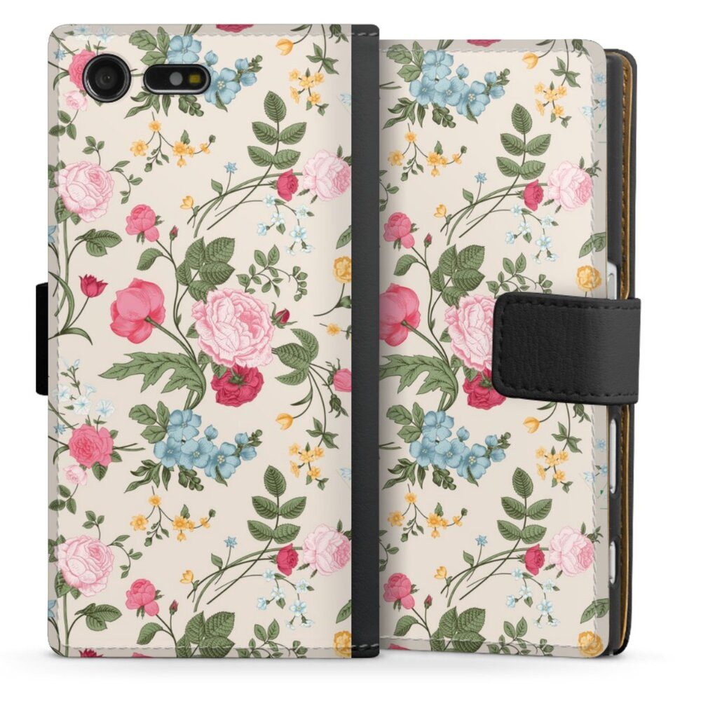 DeinDesign Handyhülle Vintage Ornamente Blumen Vintage Beauty, Sony Xperia X Compact Hülle Handy Flip Case Wallet Cover