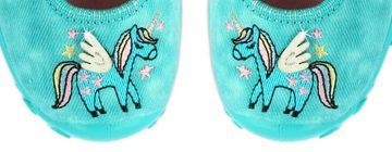 Beck Hausschuh Pegasus Hausschuh (Ballerina-Schuh mit weicher Innensohle, und hochwertiger Stickerei) atmungsaktive Baumwolle, mittlere Passform