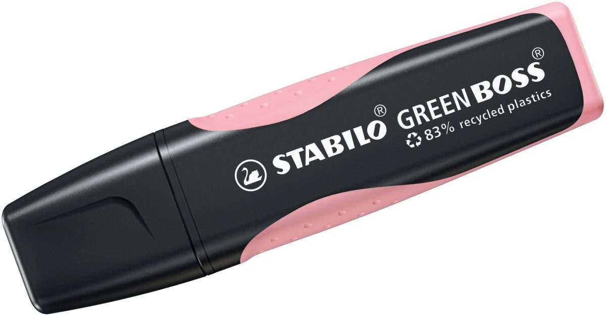 STABILO Marker Textmarker Green Boss Pastel rosiges Rouge Packung mit 10 Stück