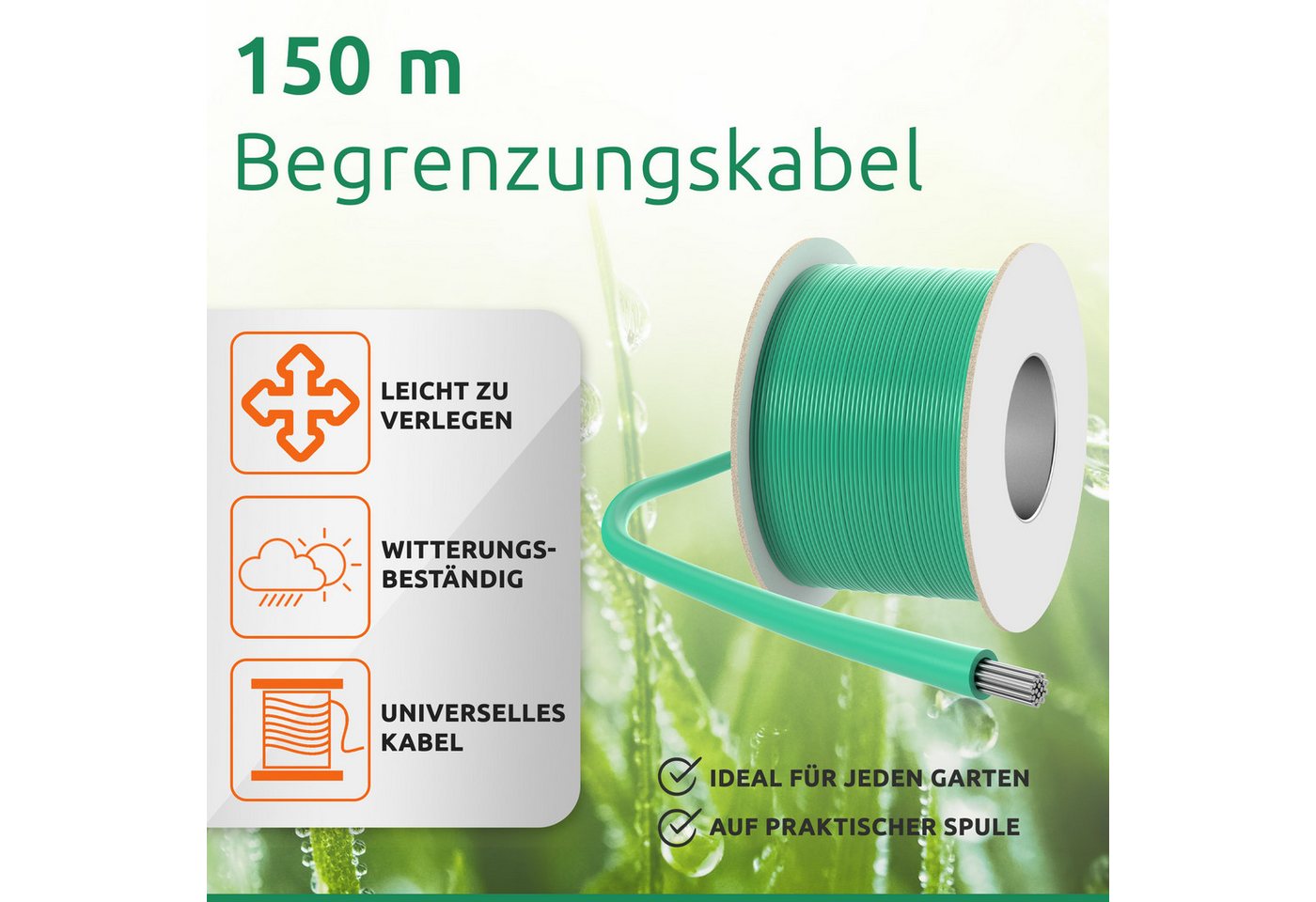 Thumbnail - ECENCE Begrenzungs-Kabel Mähroboter kompatibel Husqvarna Begrenzungskabel, (15000 cm)