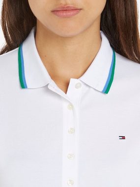 Tommy Hilfiger Poloshirt REG STRIPE SLV POLO CAP SLEEVE mit kontrastfarbenen Einsätzen