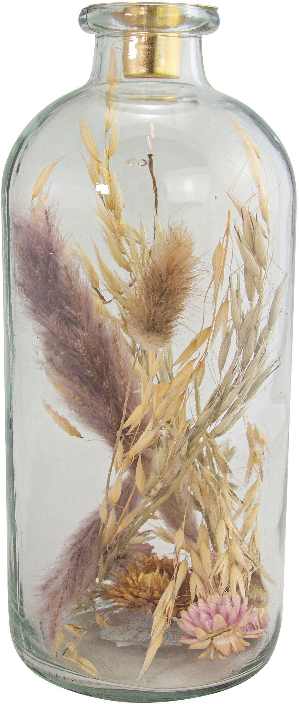 Home affaire Kerzenhalter Stabkerzenhalter Ancinnes (1 St), mit Trockenblumen, Höhe ca. 25 cm | Kerzenständer