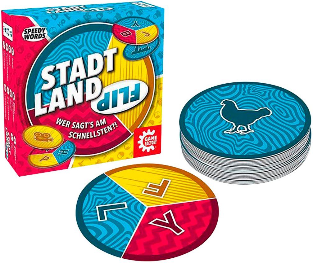 Game Factory Spiel Stadt Land Flip, Familienspiel