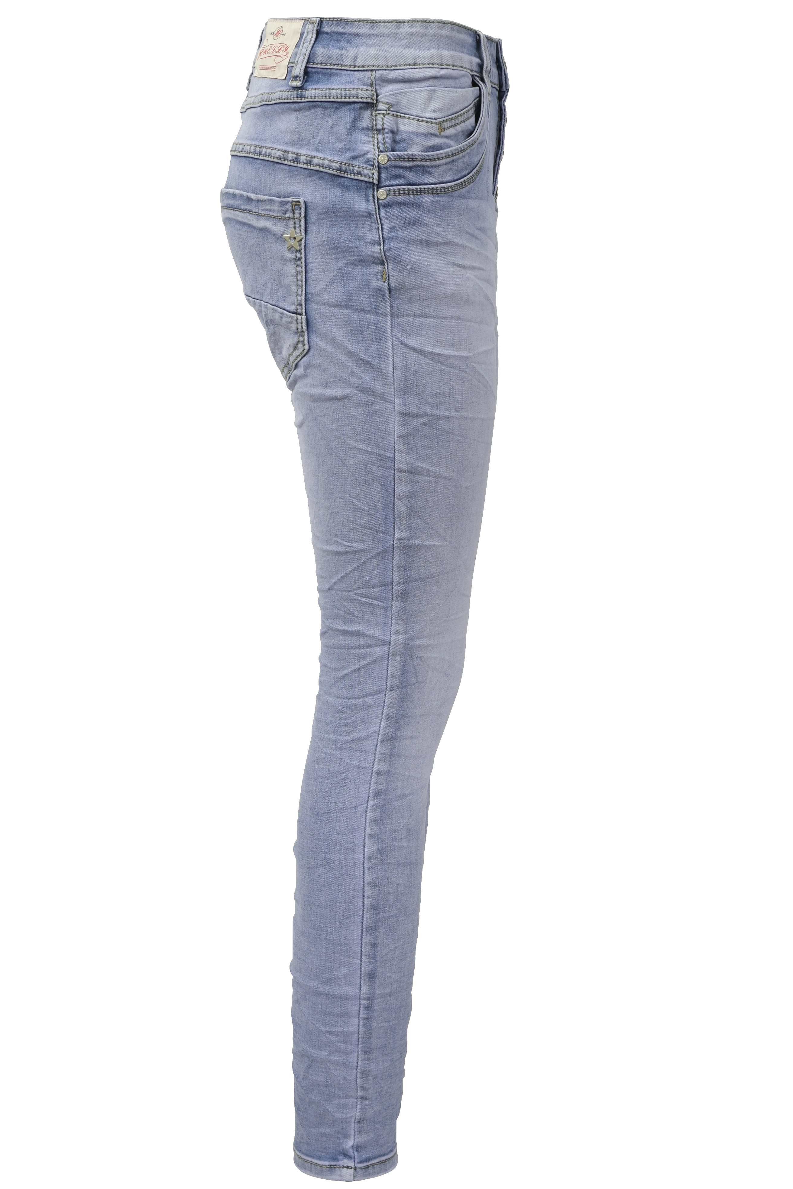 Five-Pocket Crash-Look Regular-fit-Jeans Stretch Jeans Jewelly im