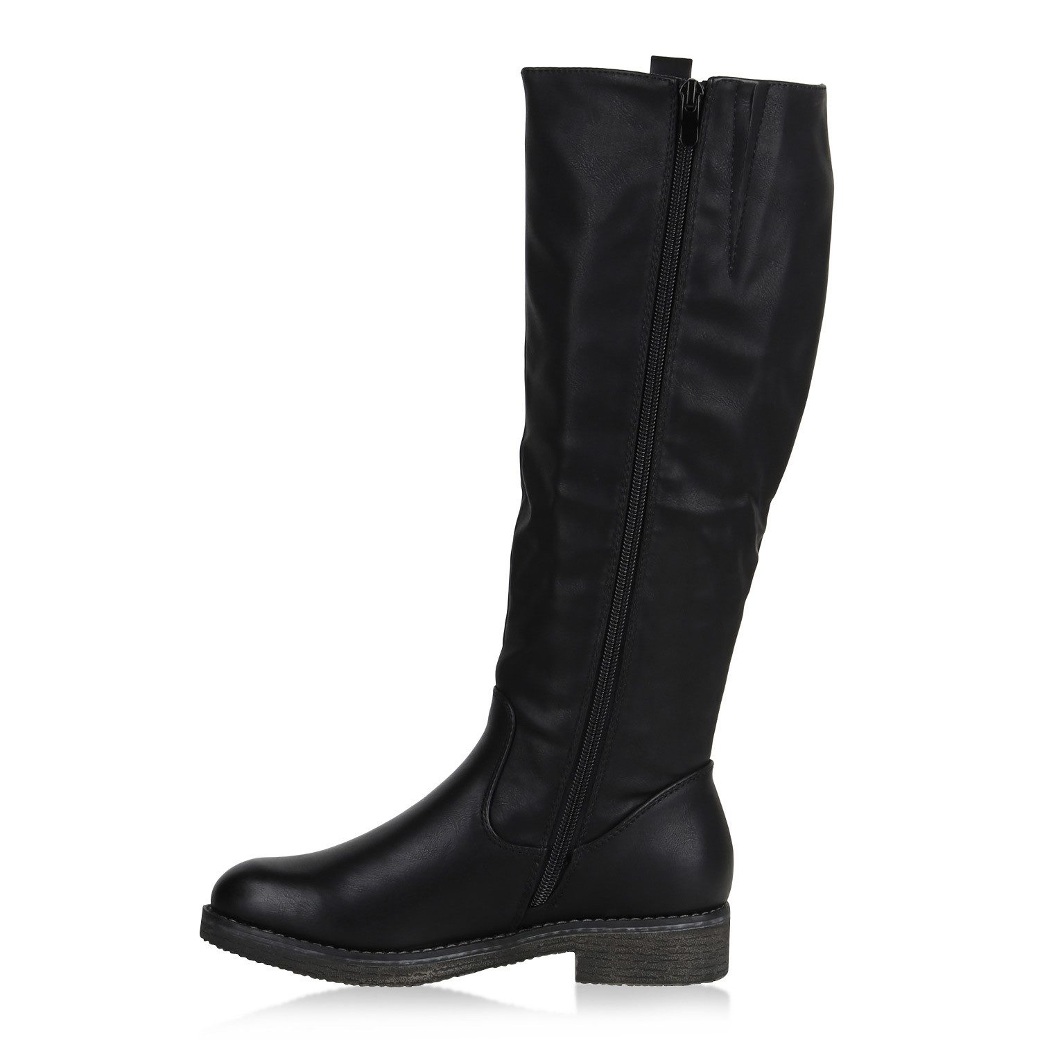 VAN HILL 819556 Stiefel Damen Reiterstiefel Leicht Gefütterte Stiefel Leder-Optik