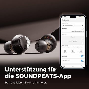 Soundpeats 43 Stunden, App-Steuerung In-Ear-Kopfhörer (Nahtlose Multipoint-Verbindung ermöglicht Wechsel zwischen Geräten und gleichzeitige Verbindung von zwei Geräten., mit High-Resolution Audio & LDAC-Zertifizierung, Dual-Dynamic-Treiber)