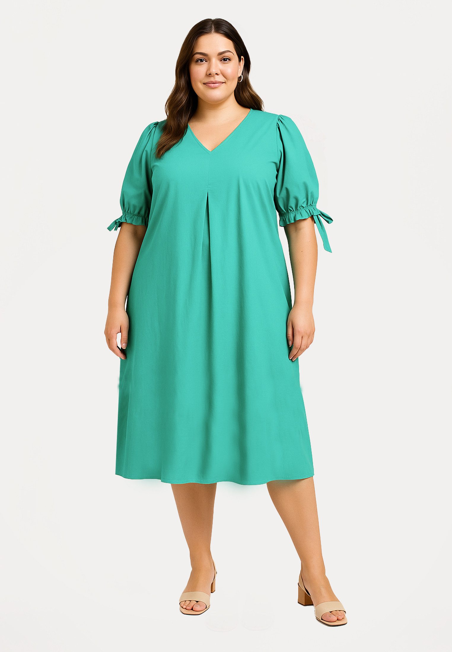 YOEK A-Linien-Kleid Damen Kleid mit V-Ausschnitt günstig online kaufen