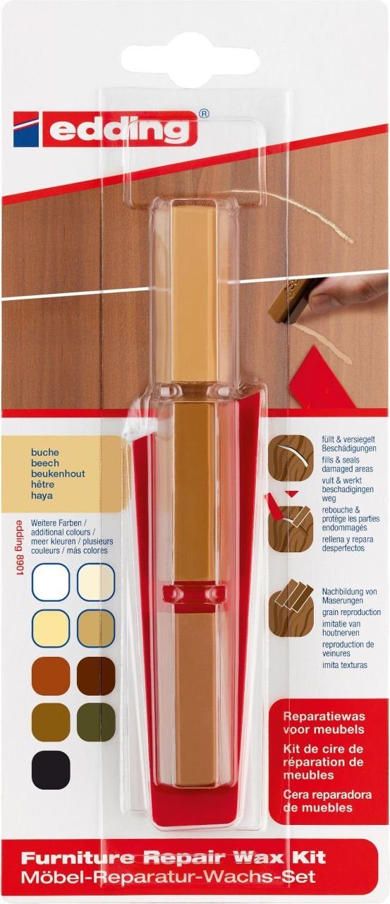 Hartholzöl Edding Möbel-Reparaturwachs-Set 8901 buche