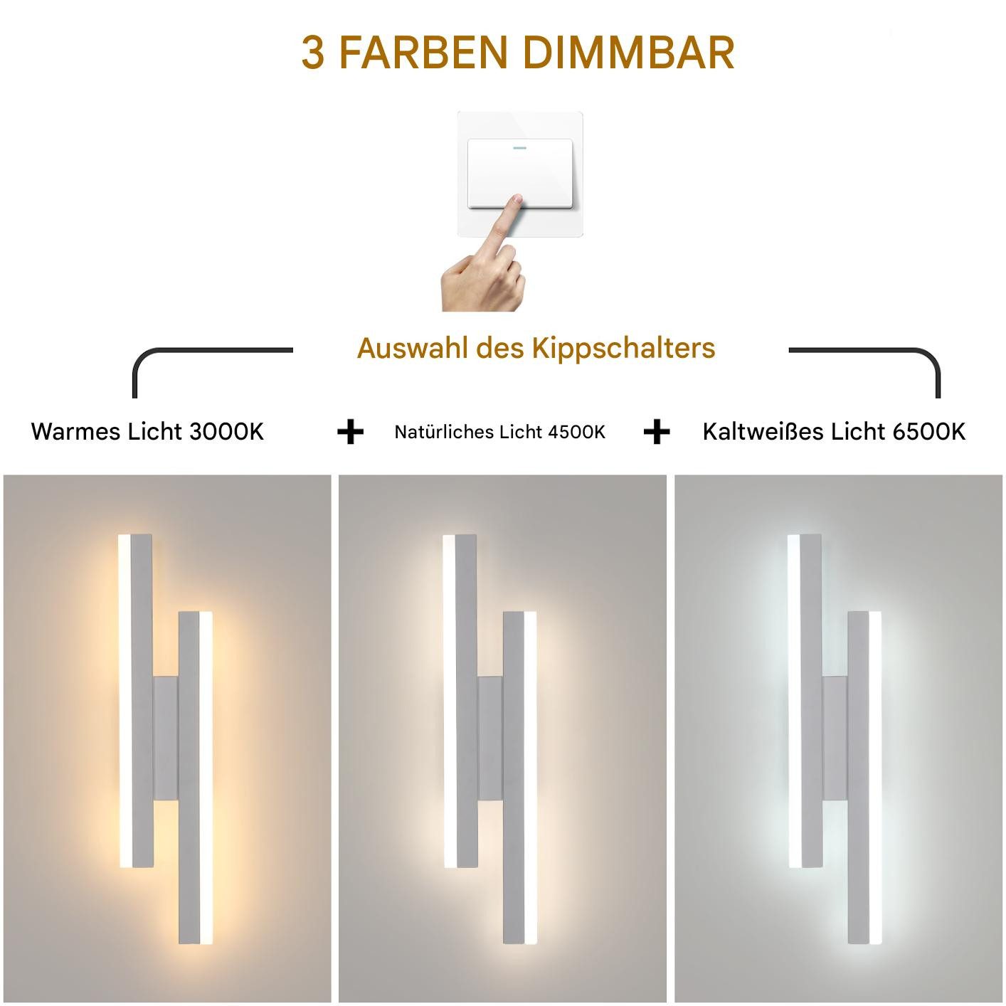 Goeco Wandleuchte Acryl-Wandlampe,16W LED-Energiesparlampe,3 Lichtfarben,Sc günstig online kaufen