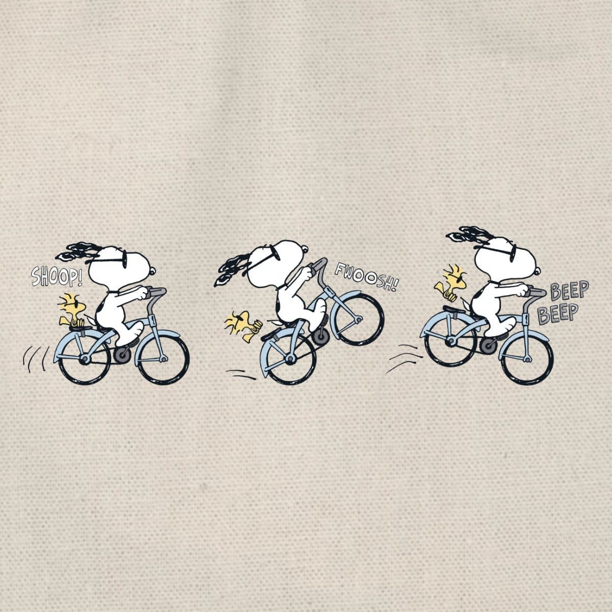 Spreadshirt Turnbeutel Peanuts Snoopy Auf Fahrrad Turnbeutel (1-tlg)
