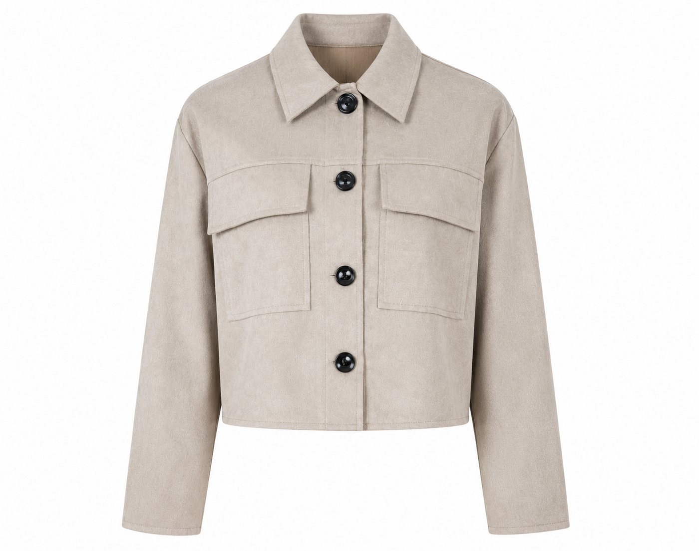 ITALY VIBES Jackenblazer - Velours-Hemdjacke - modischer kurz Blazer für Damen ONE SIZE - passend für Größen XS - M