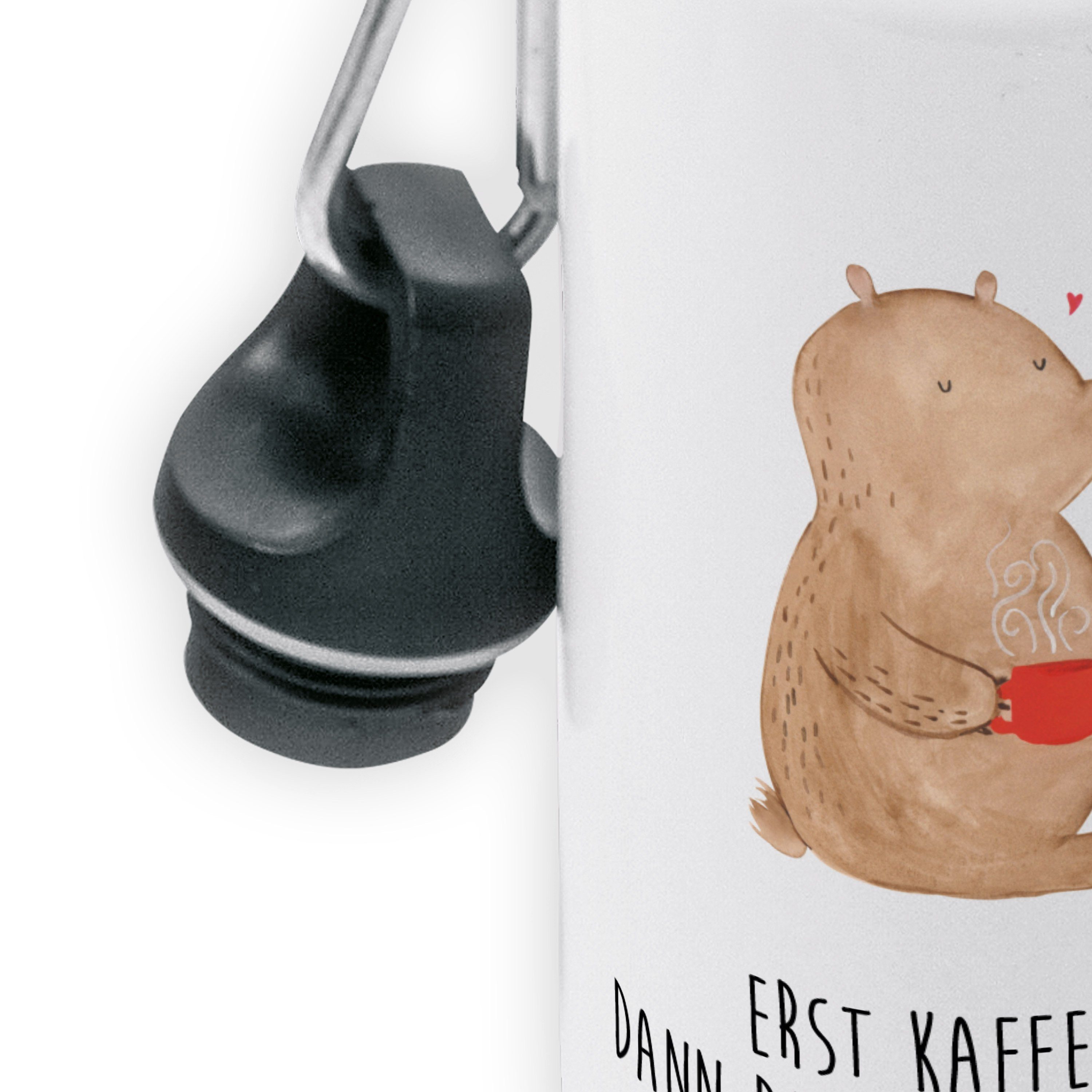 Mr. Bär Bären, Flasche, - Geschenk, Trinkflasche Kaffee Kindergarten Grundschul Weiß Mrs. Panda & -
